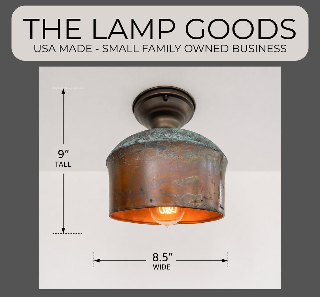 Handcrafted Copper Farmhouse Ceiling Light Flush Mount