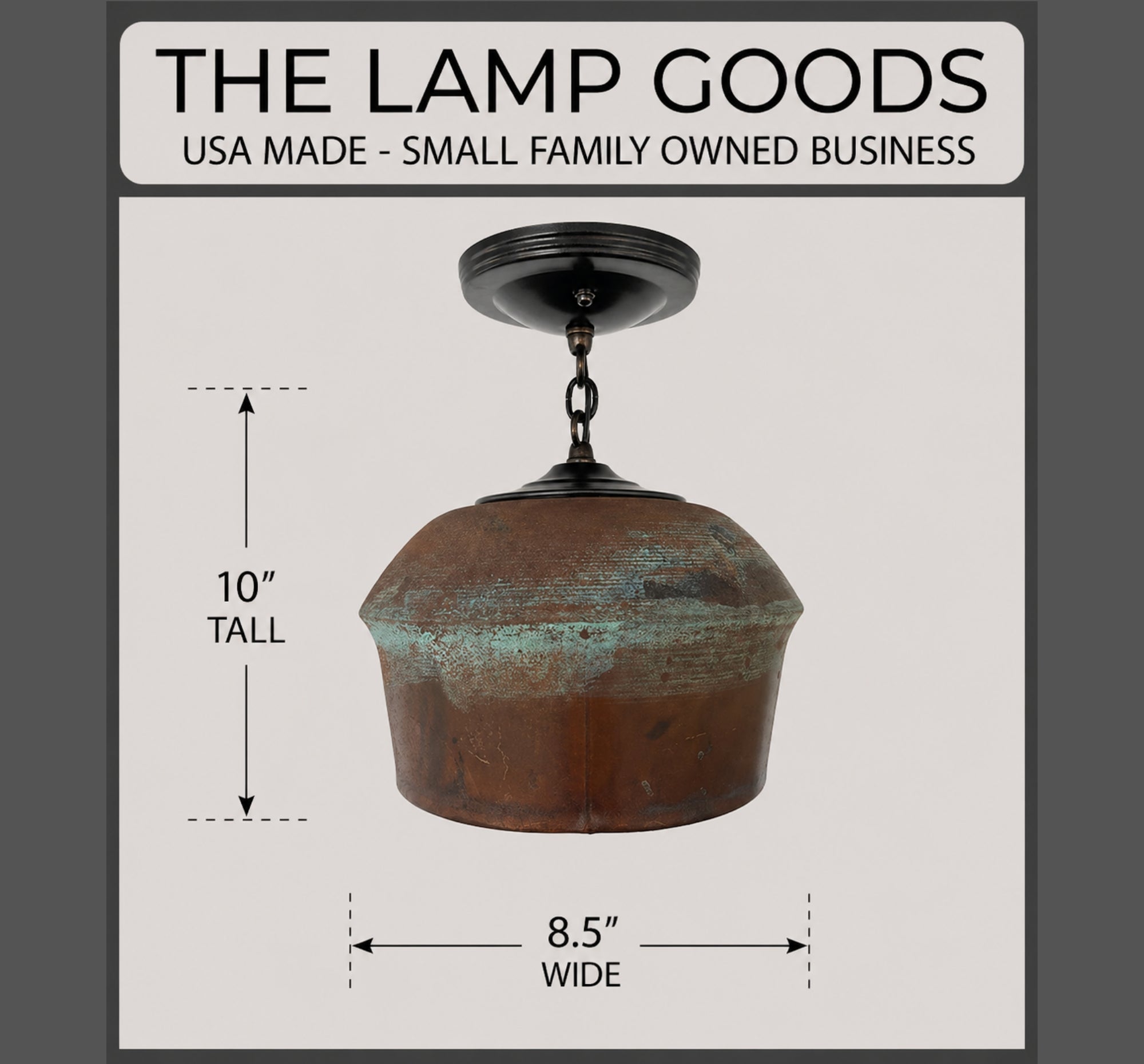 Modern Handcrafted Copper Pendant Light 8.5"