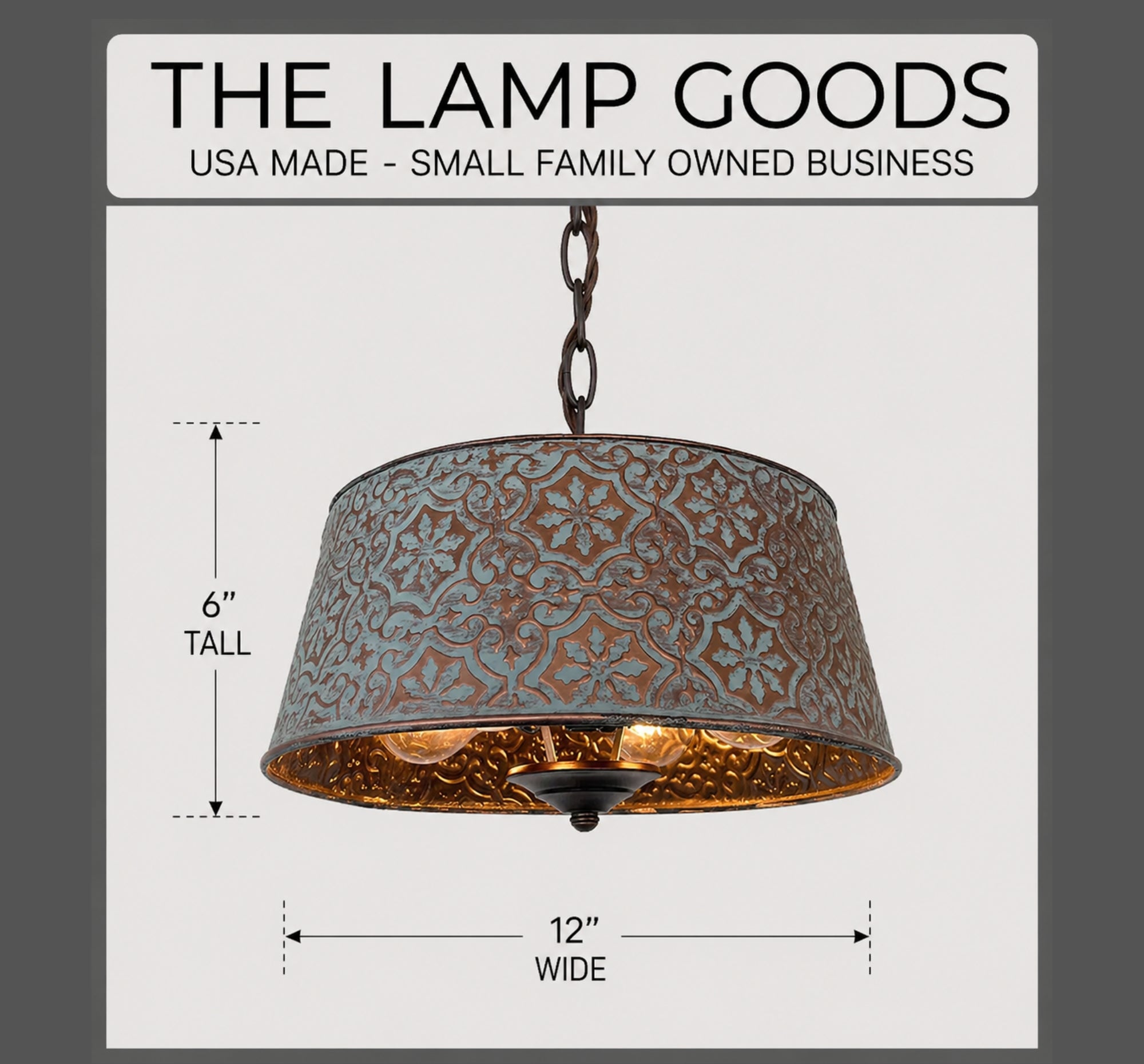 Ornate Copper Farmhouse Chandelier Lighting