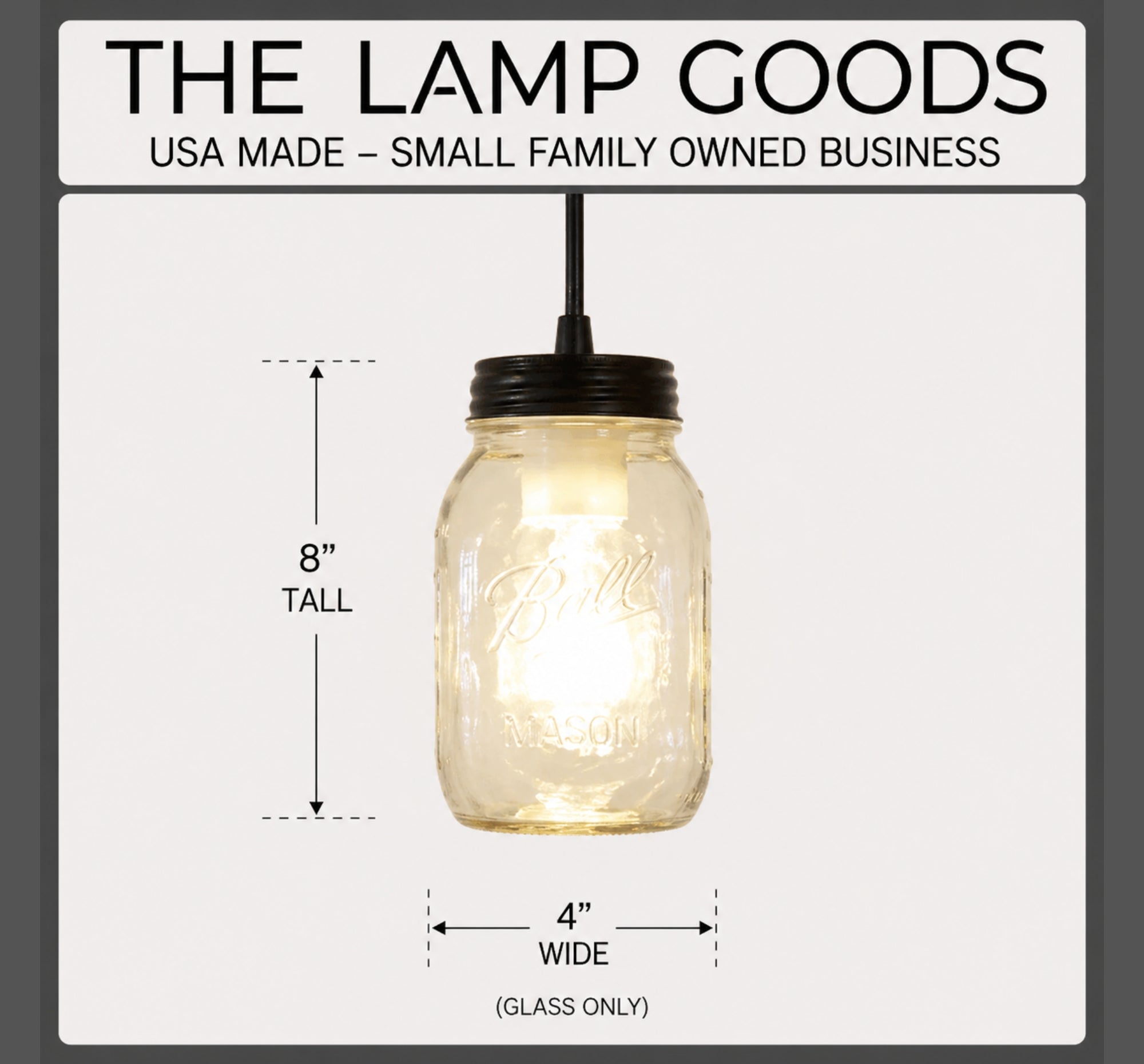 Mason Jar Pendant Light Quart