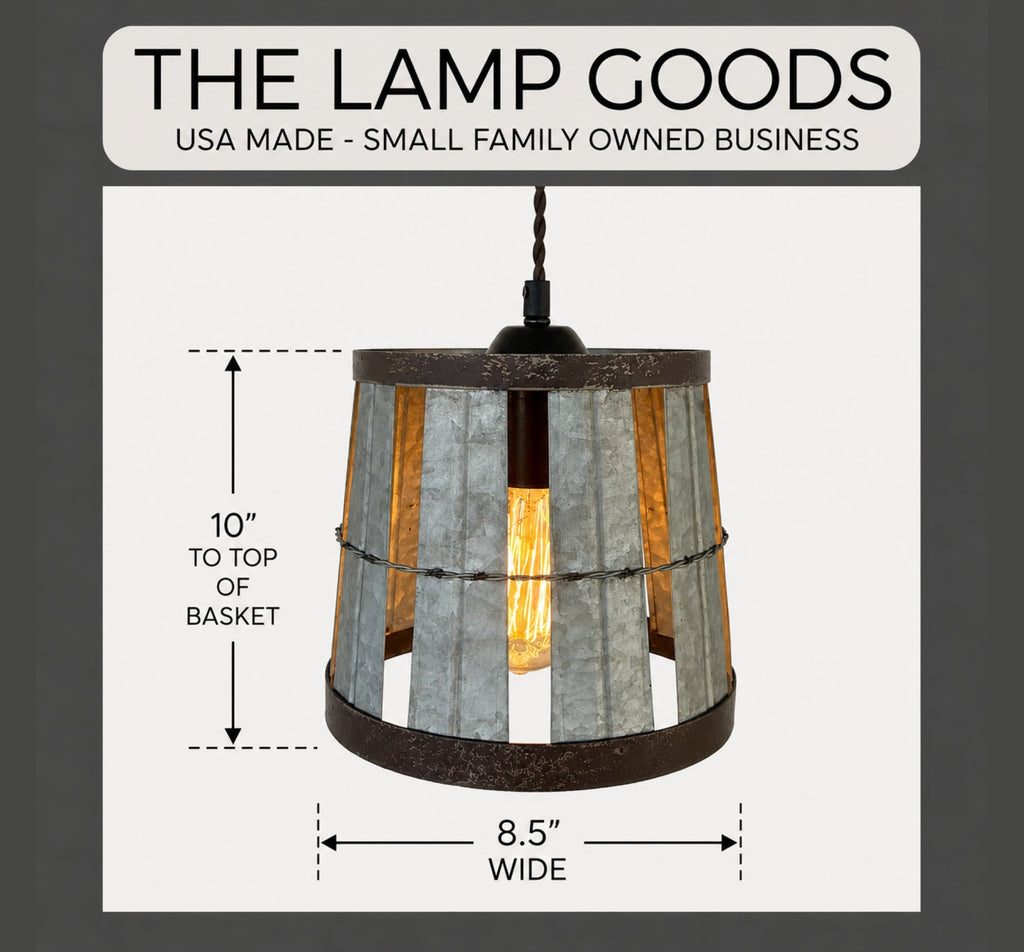 Galvanized Open Weave Idustrial Pendant Light