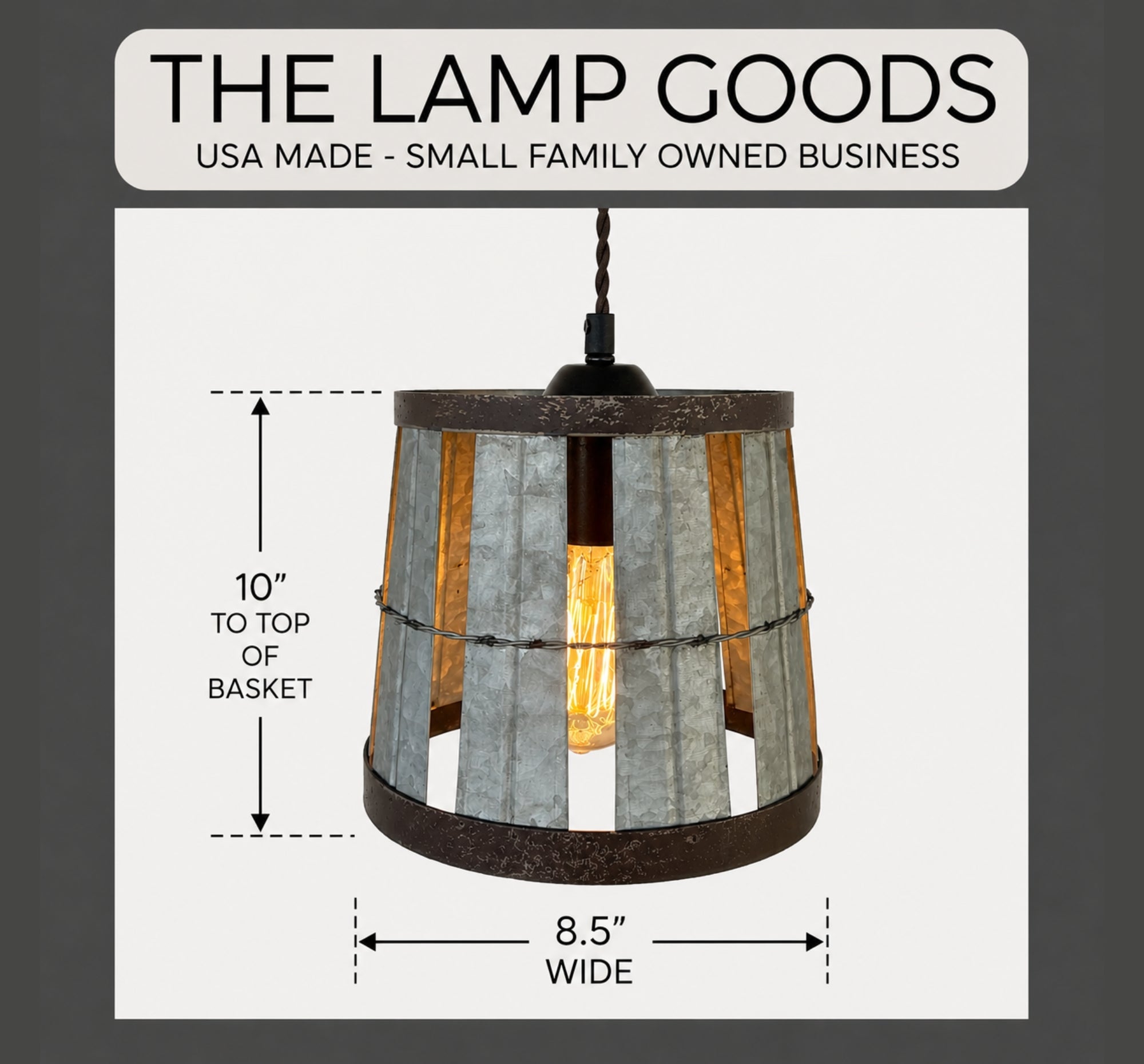 Galvanized Open Weave Idustrial Pendant Light