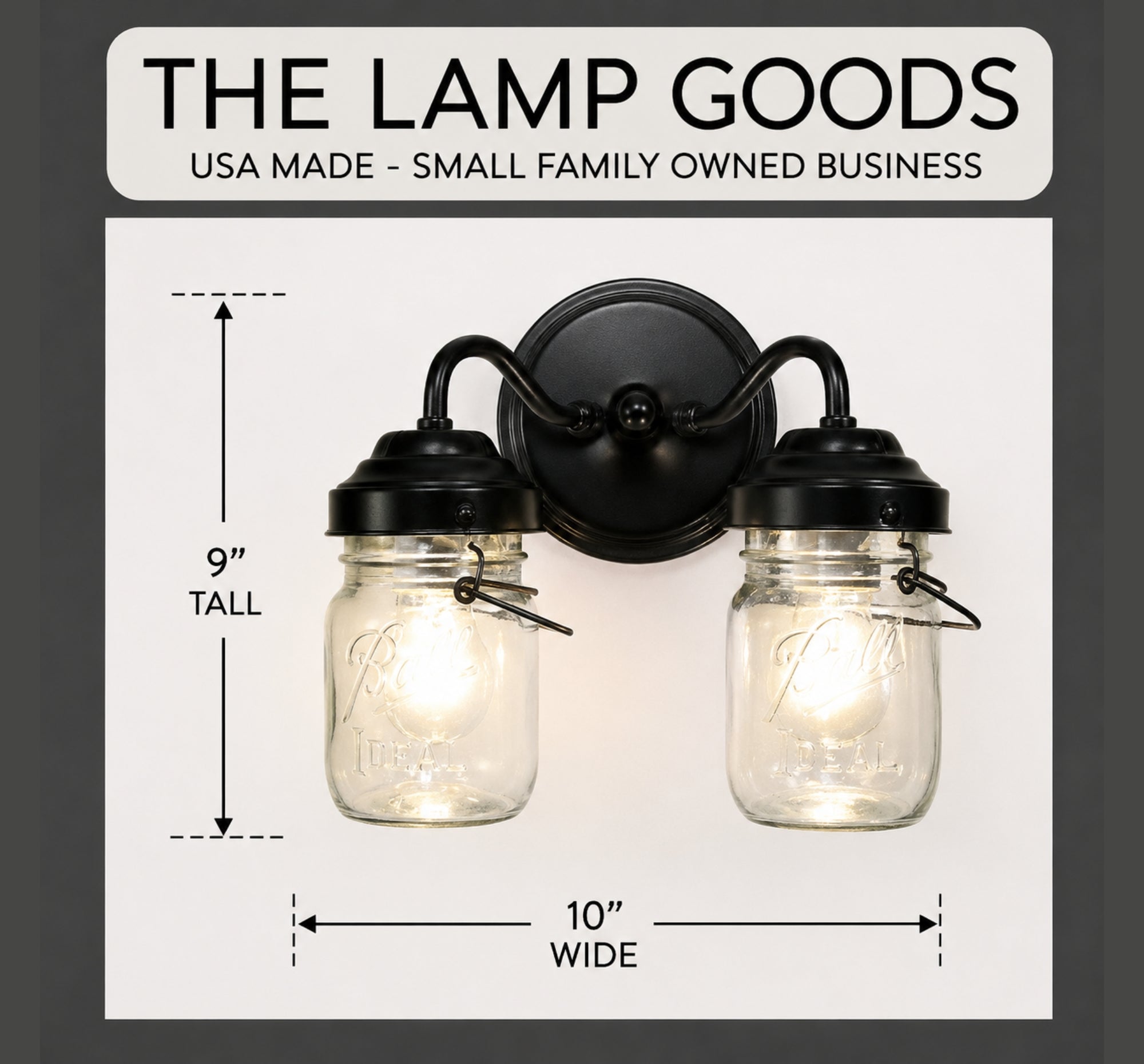 Mason Jar Wall Light Double Sconce