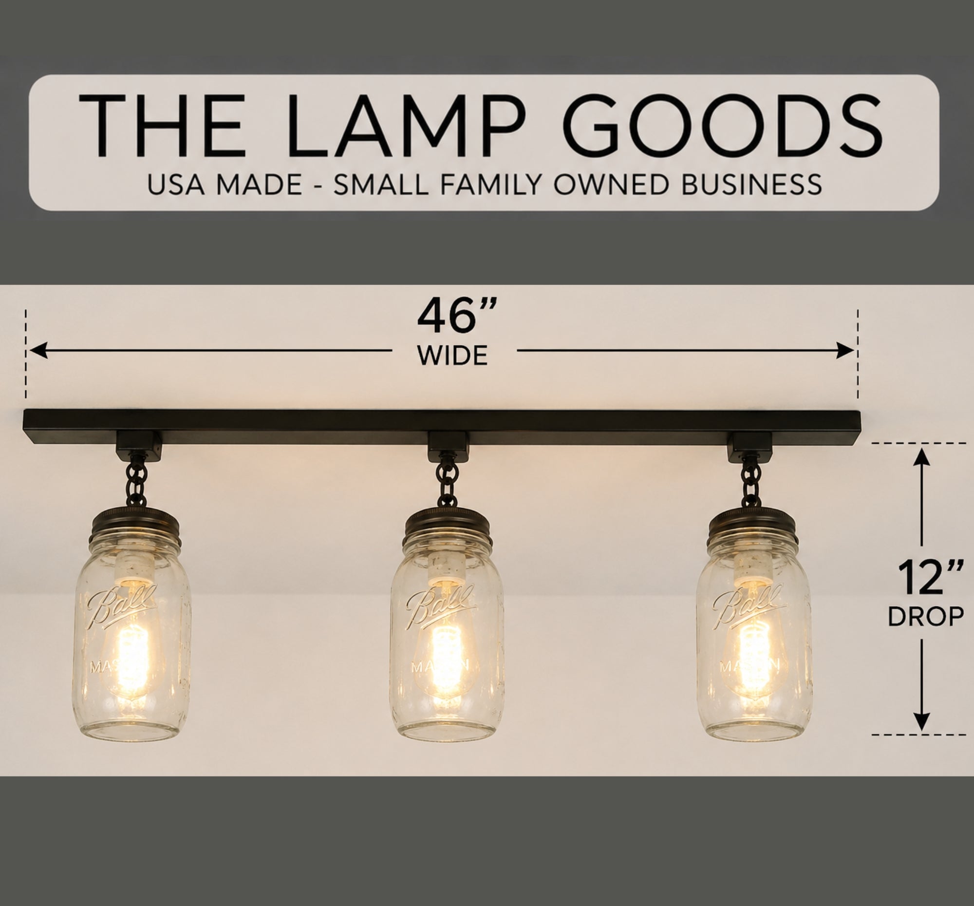 Mason Jar Track Lighting Trio