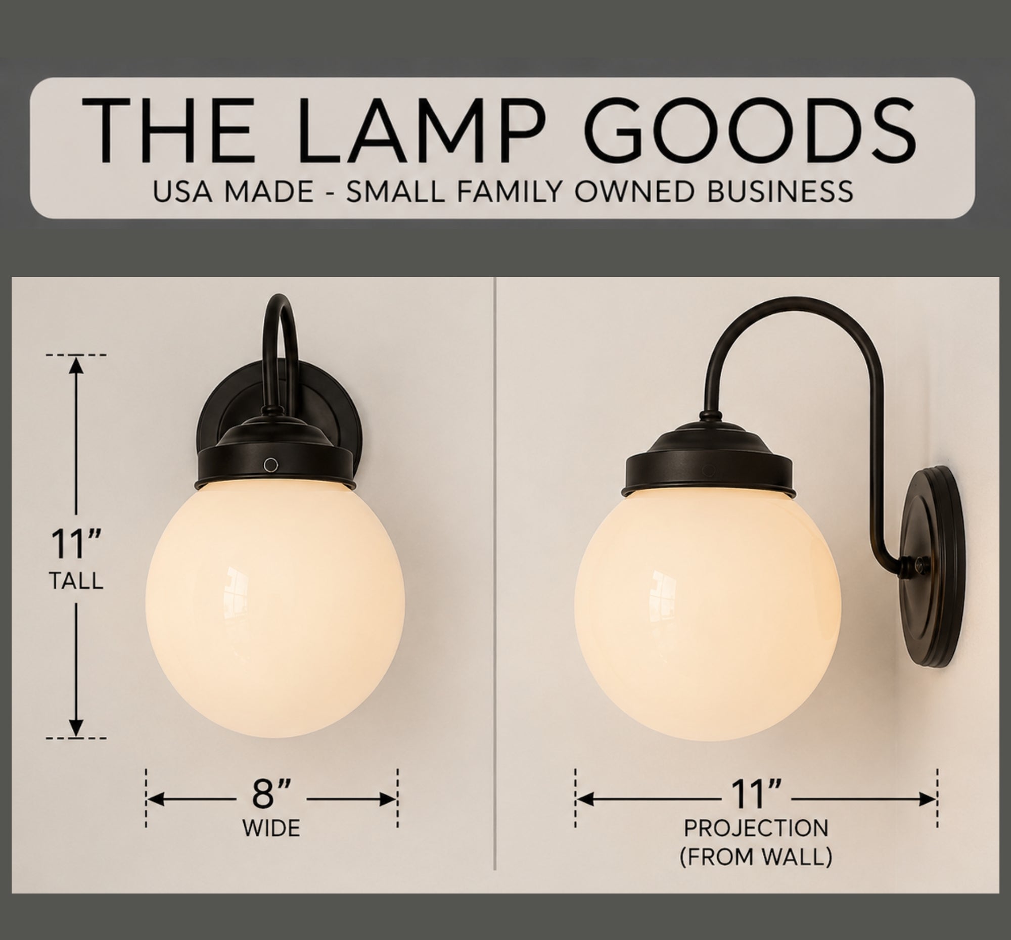 Large Modern Globe Wall Sconce