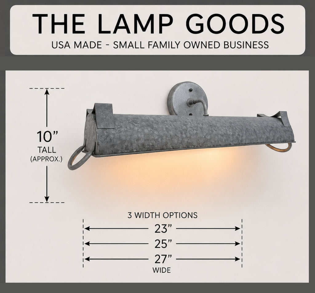 Galvanized Dome Farmhouse Wall Vanity Bathroom Light Fixture