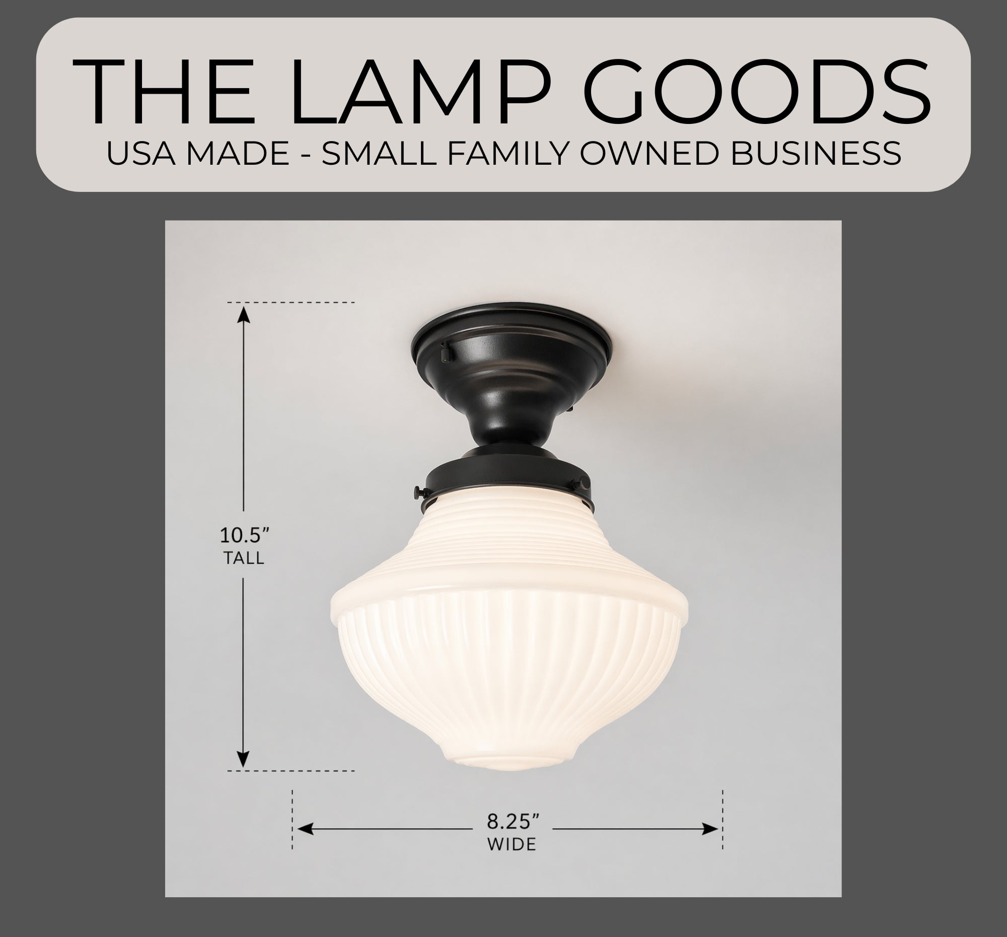 Traditional Milk Glass Semi-Flush Ceiling Light