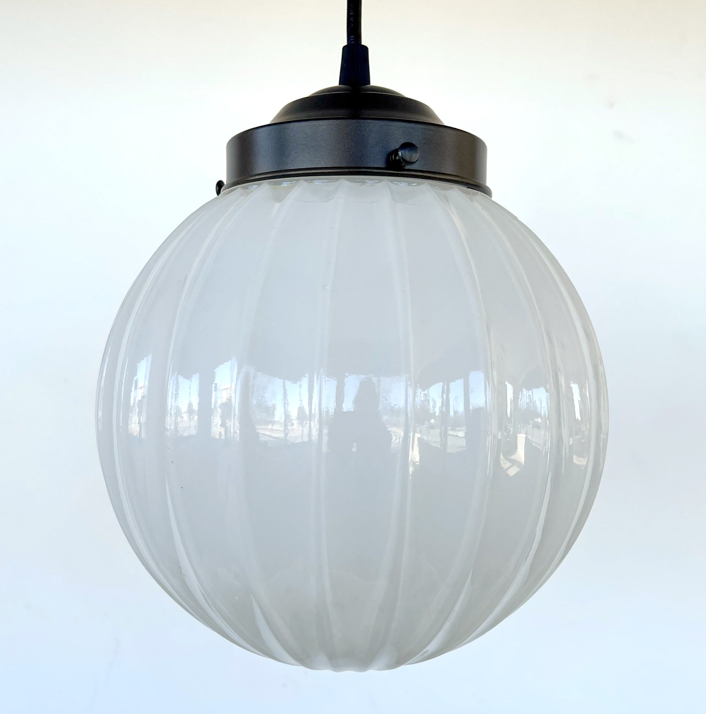 1960s Mid Century Milk Glass Pendant