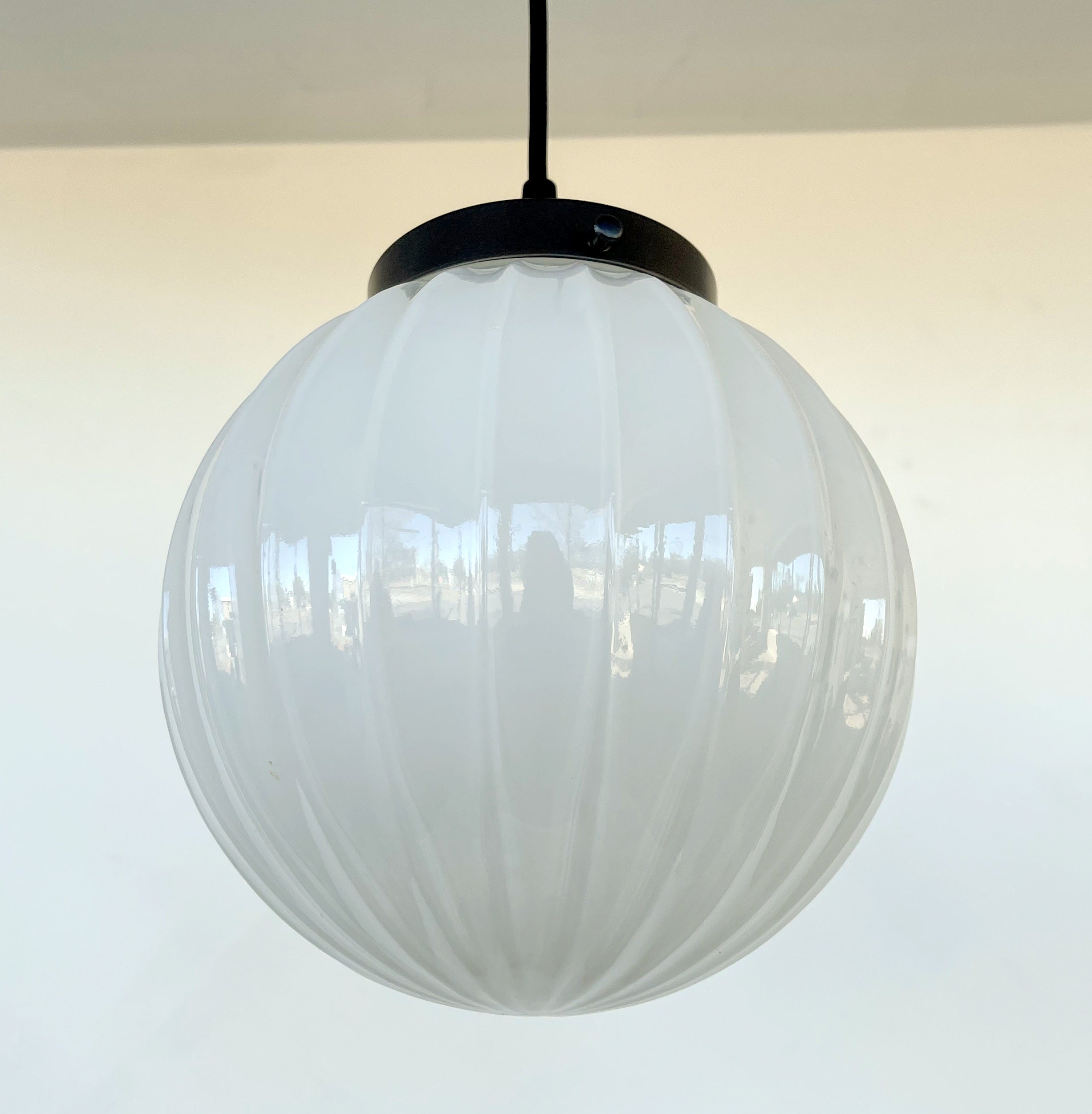 1960s Mid Century Milk Glass Pendant