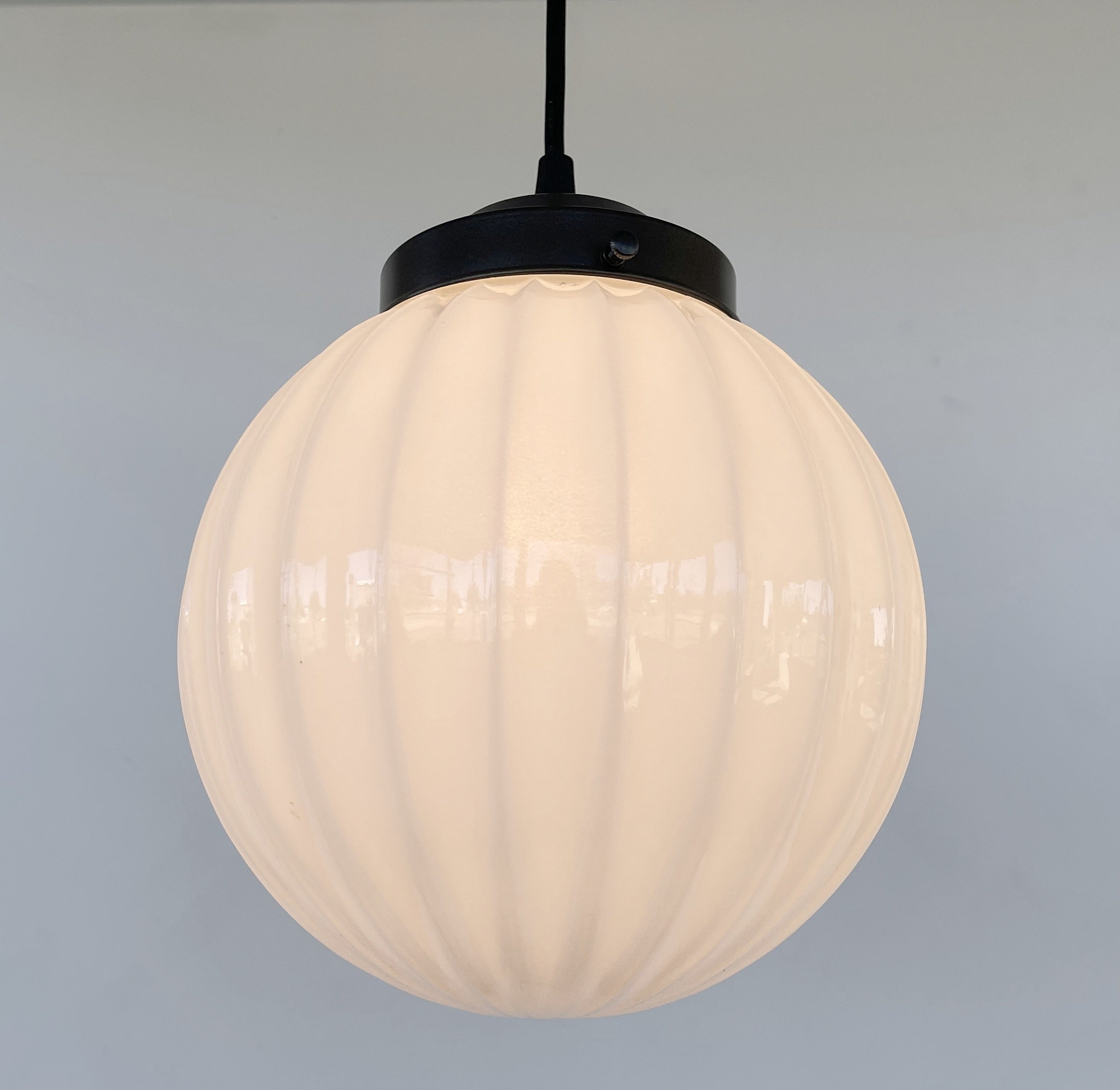 1960s Mid Century Milk Glass Pendant