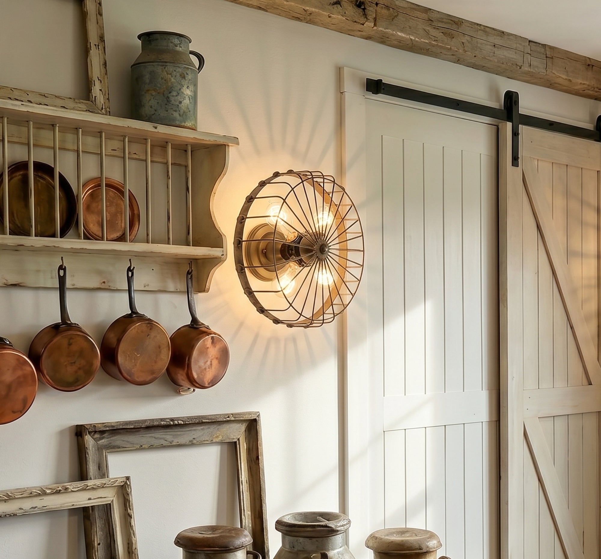 Rustic Industrial Wall Light Fixture-4 light