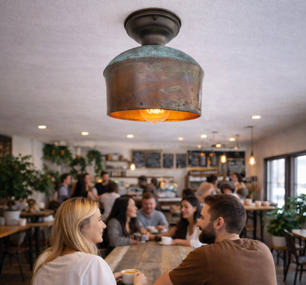 Handcrafted Copper Farmhouse Ceiling Light Flush Mount