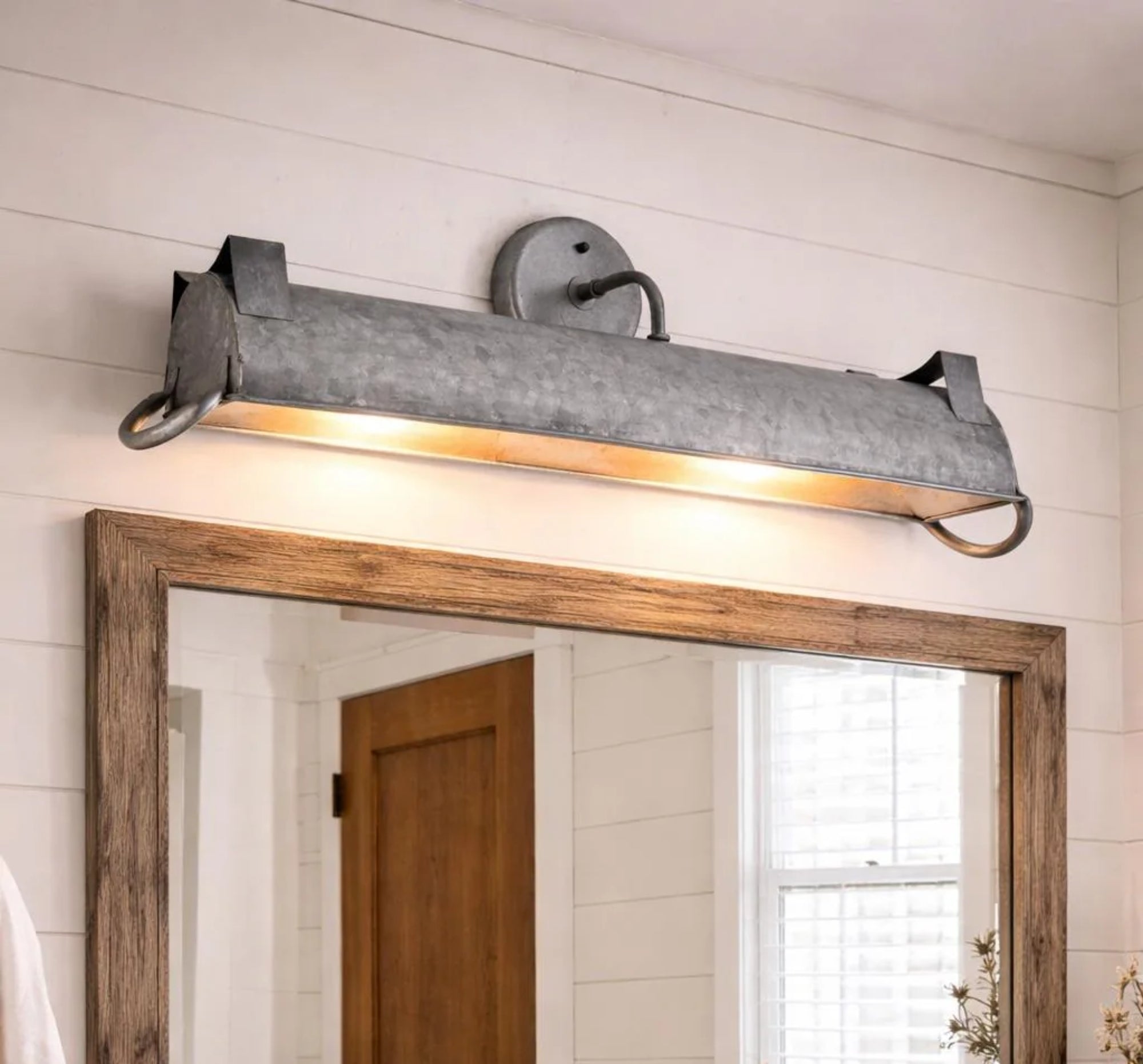 Galvanized Dome Farmhouse Wall Vanity Bathroom Light Fixture