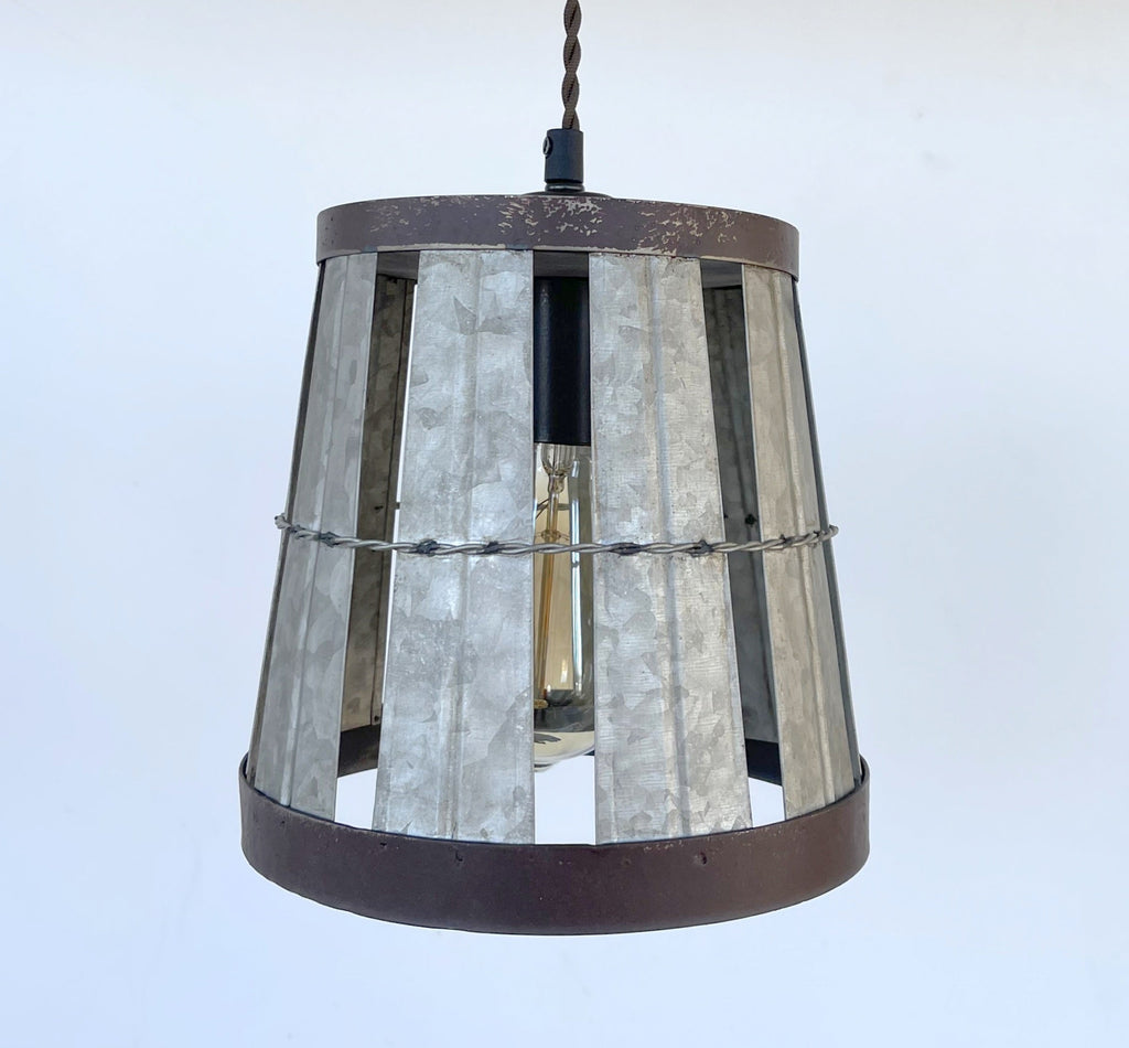 Galvanized Open Weave Idustrial Pendant Light