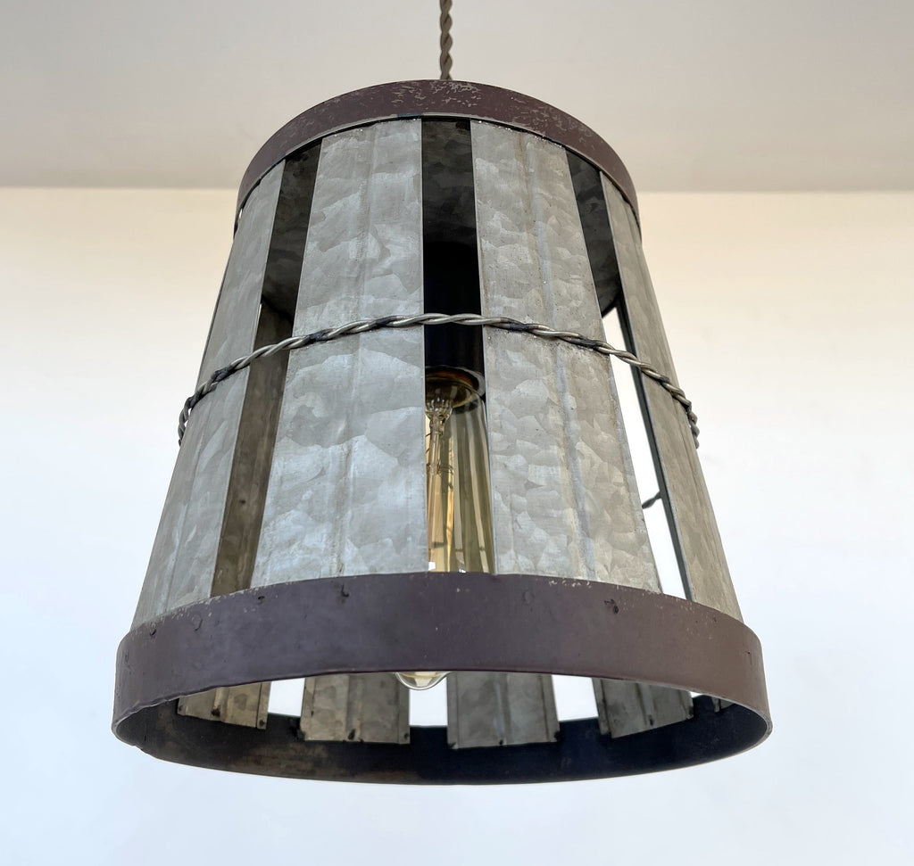 Galvanized Open Weave Idustrial Pendant Light