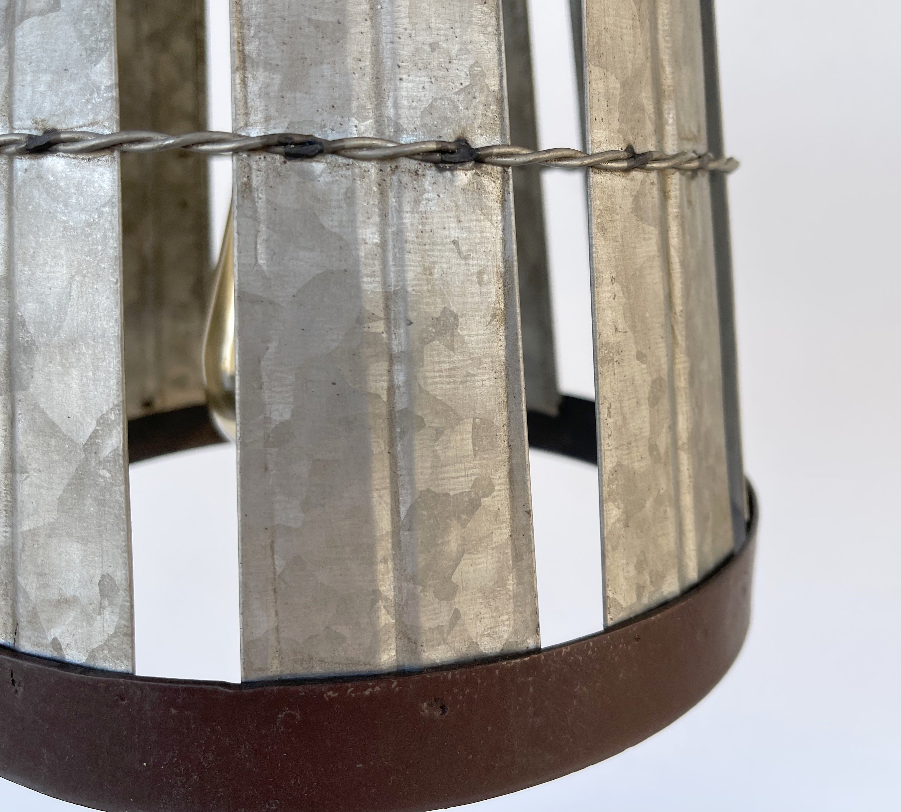 Galvanized Open Weave Idustrial Pendant Light