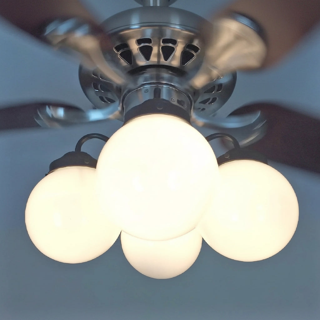Modern Milk Glass Ceiling Fan Light