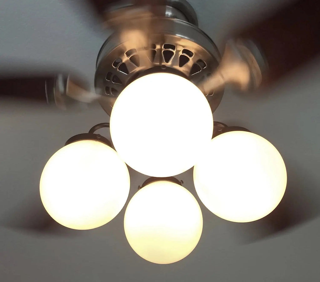 Modern Milk Glass Ceiling Fan Light
