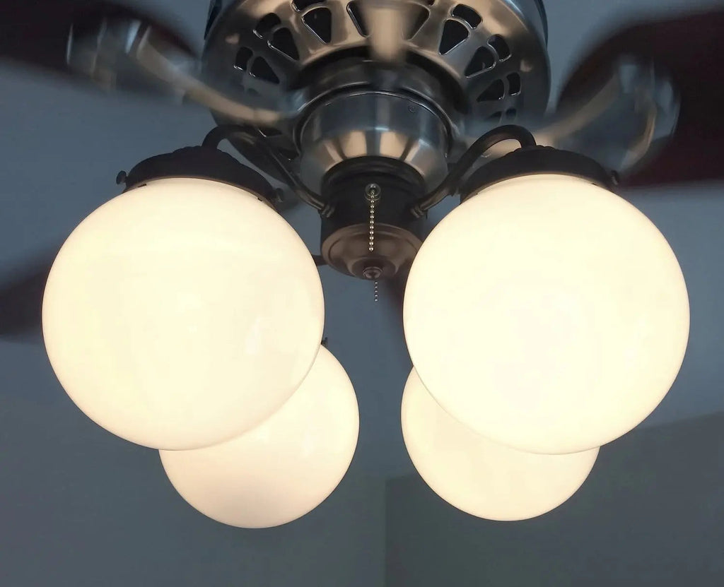 Modern Milk Glass Ceiling Fan Light