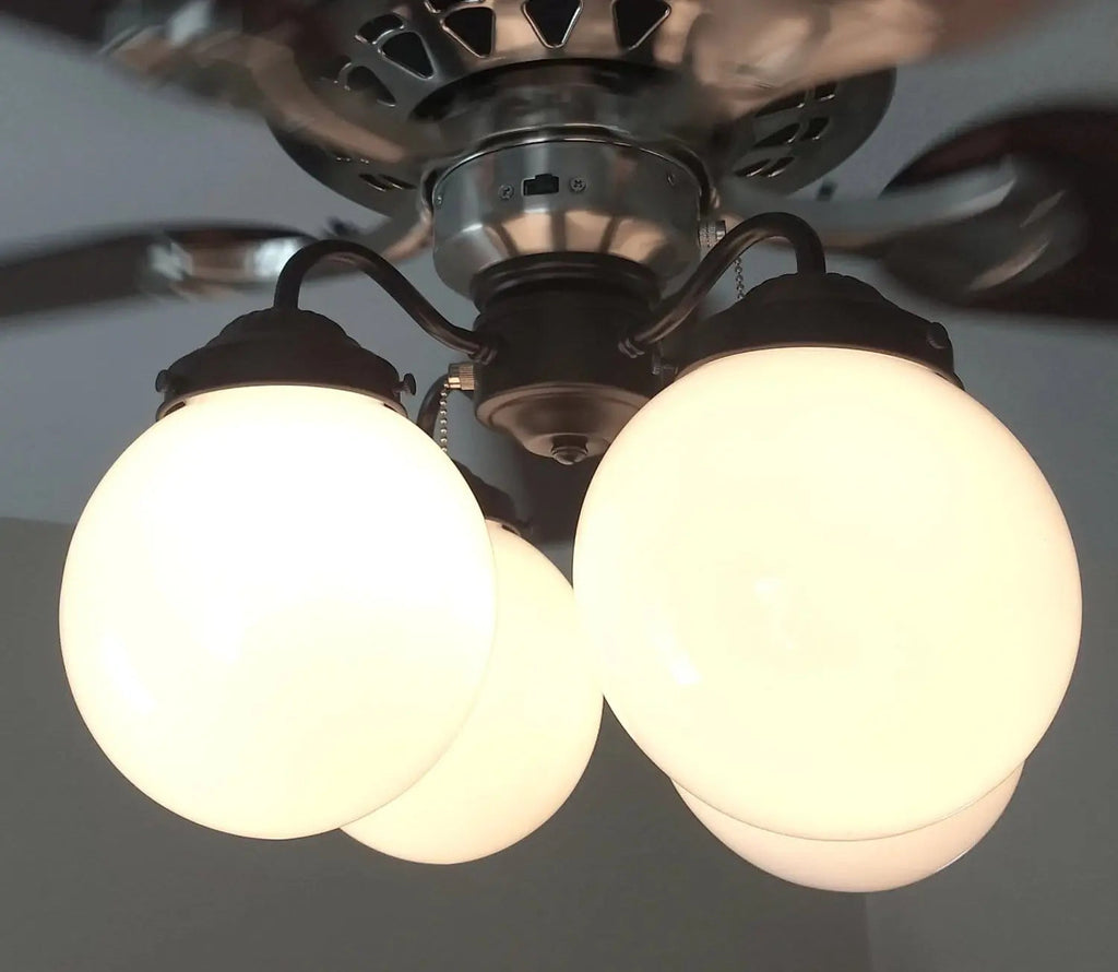 Modern Milk Glass Ceiling Fan Light