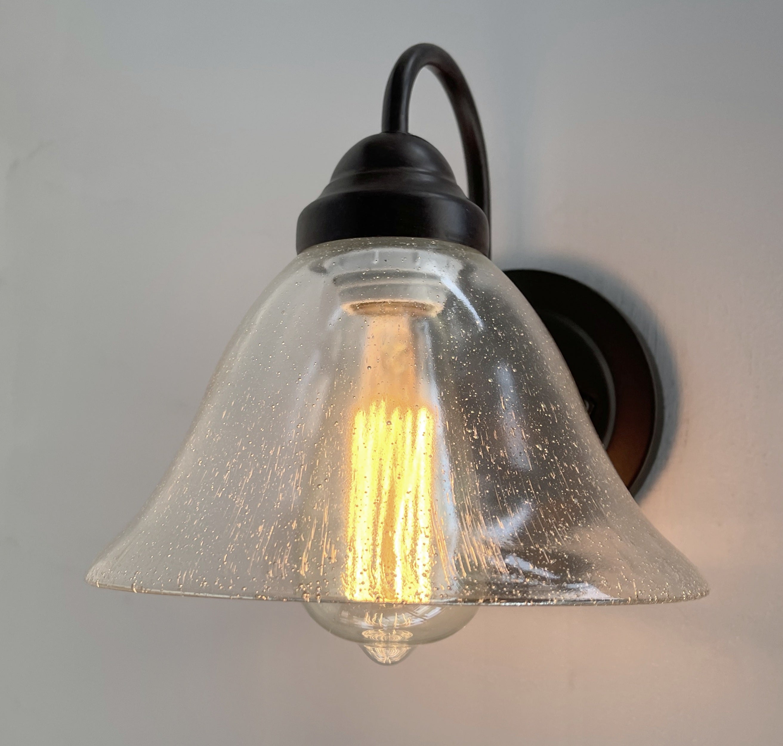 1960s Heavy Seeded Glass Wall Sconce