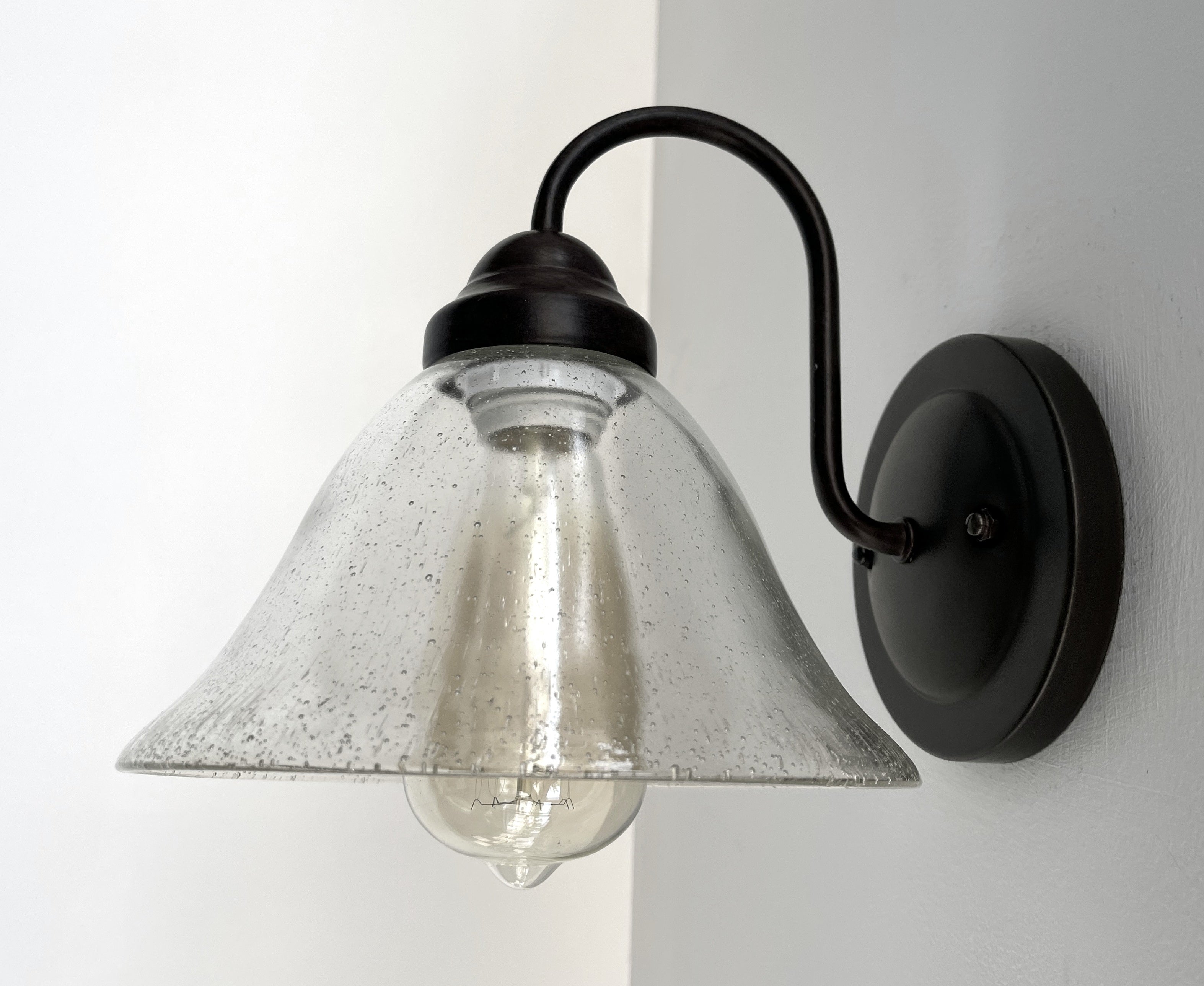1960s Heavy Seeded Glass Wall Sconce