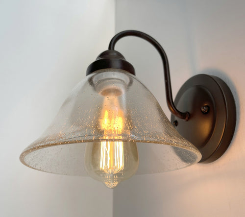 1960s Heavy Seeded Glass Wall Sconce