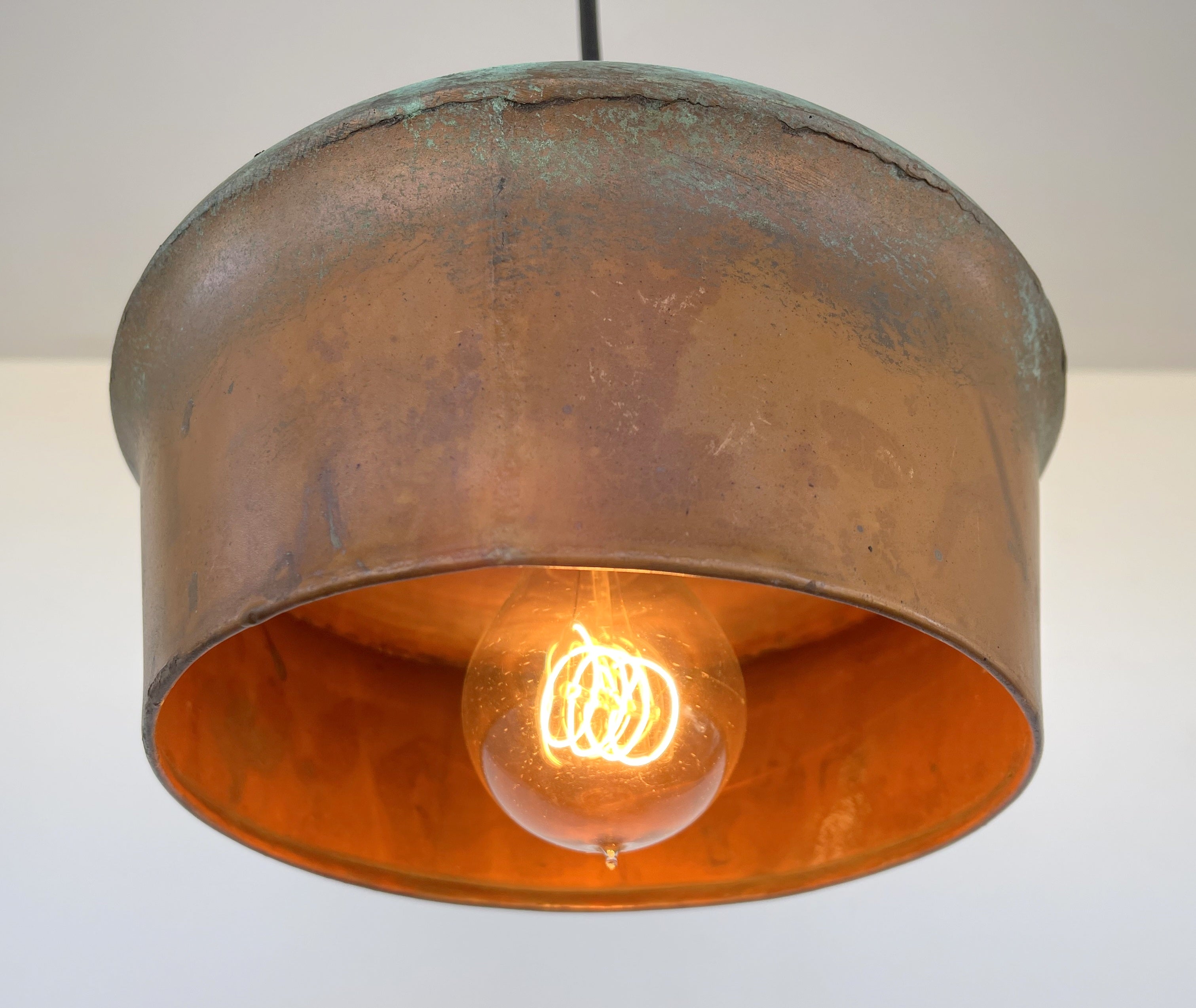 Copper Farmhouse Pendant Light 8.5in