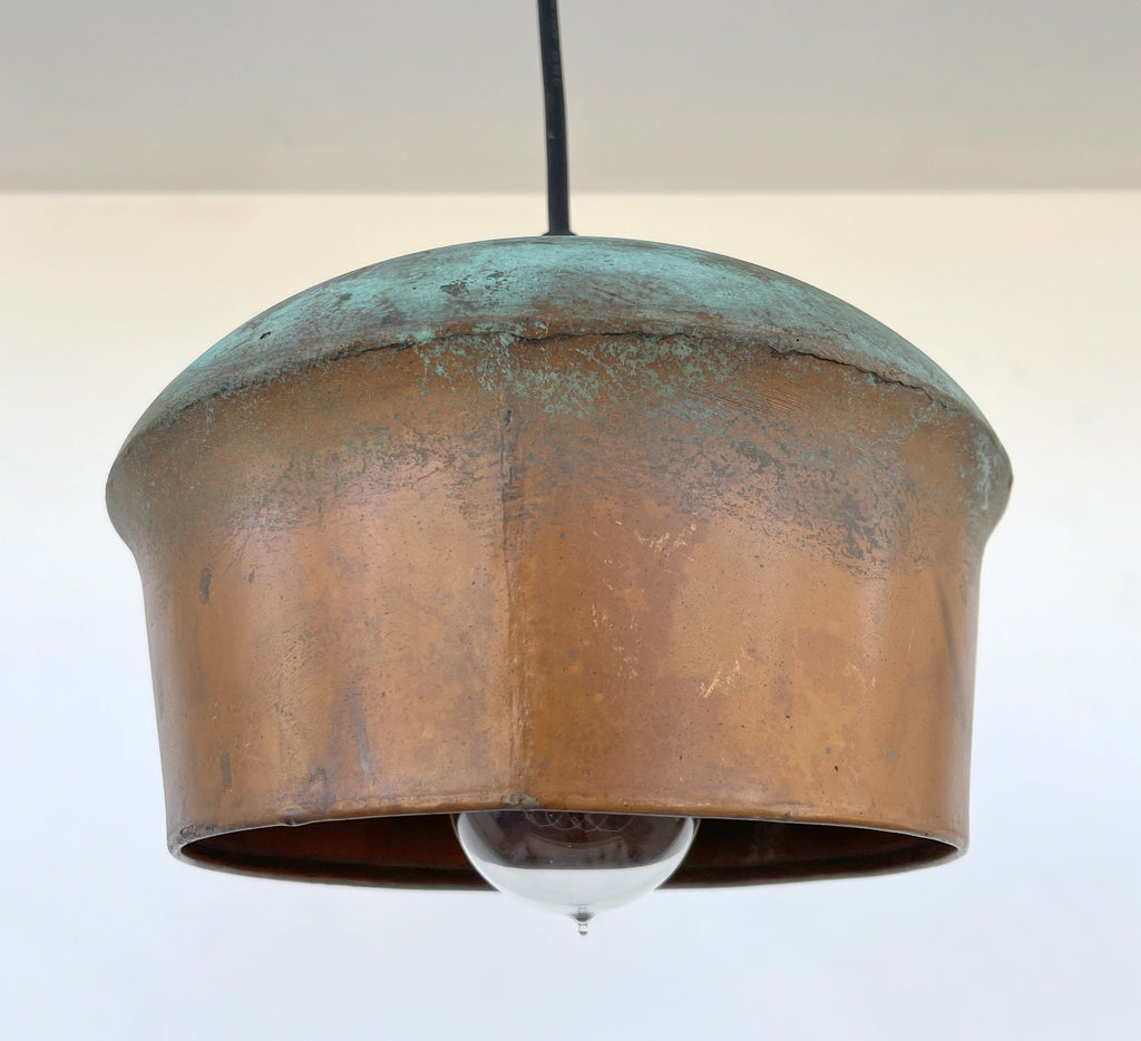 Copper Farmhouse Pendant Light 8.5in