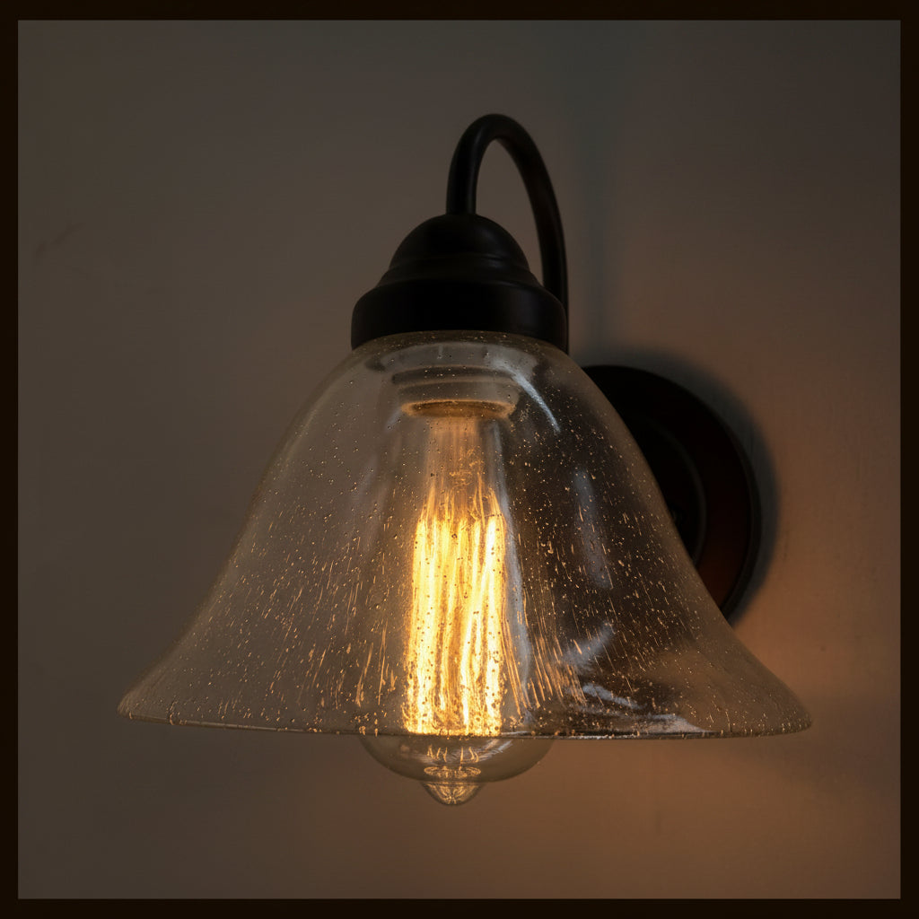 1960s Heavy Seeded Glass Wall Sconce