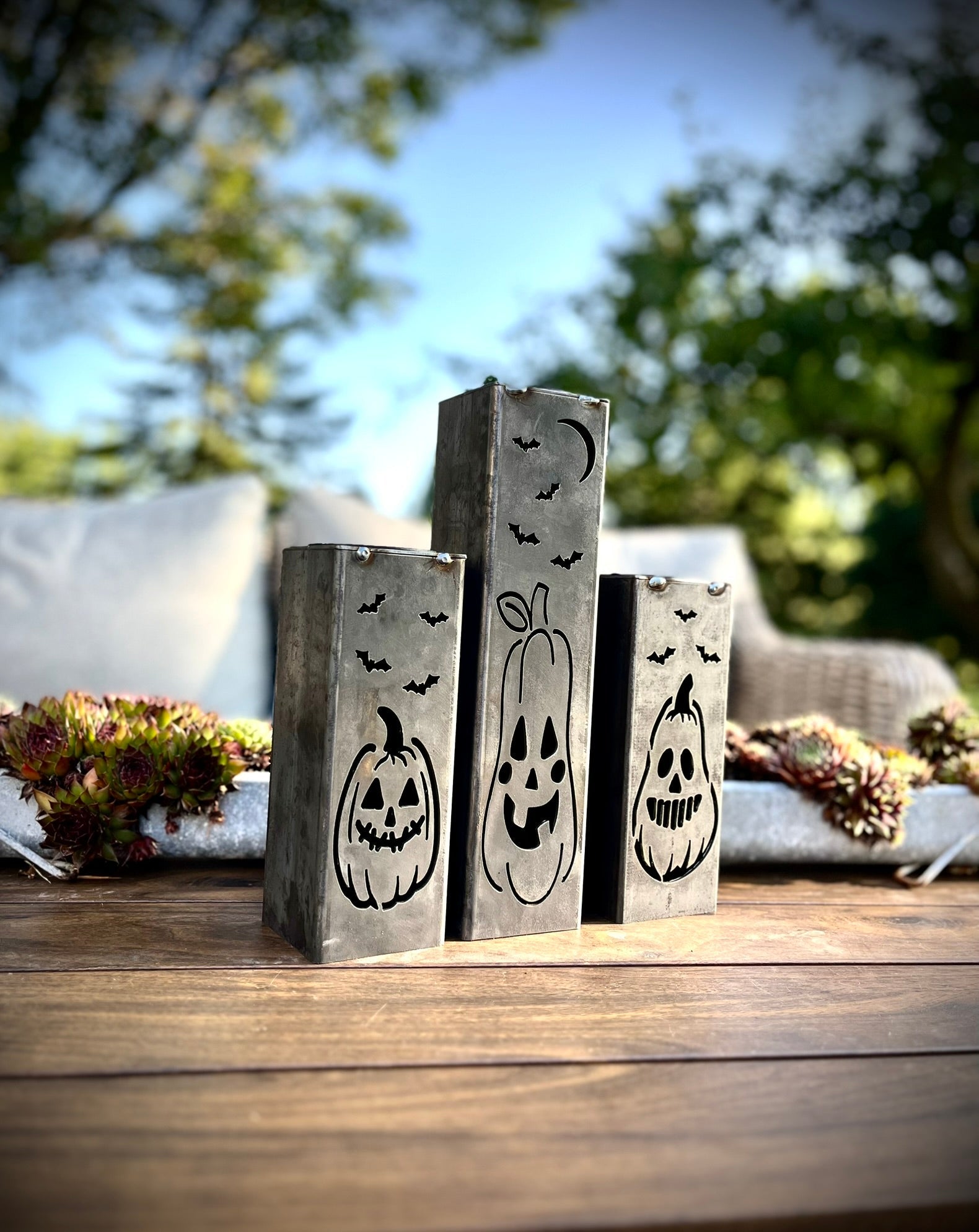Jack‑O‑Lantern Solar Steel Tube Lights