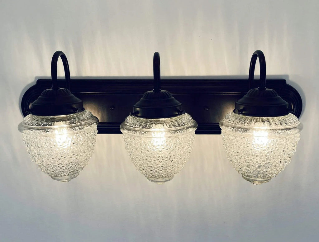 Antique Acorn Glass Vanity Light