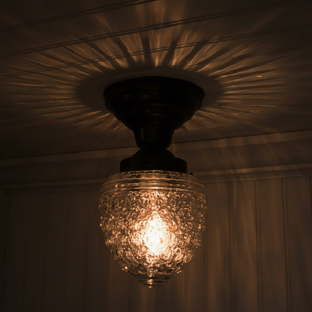 Antique Acorn Glass Flush Mount Ceiling Light | 5"