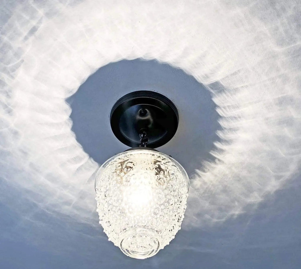 Antique Acorn Glass Ceiling Light with Chain 6in