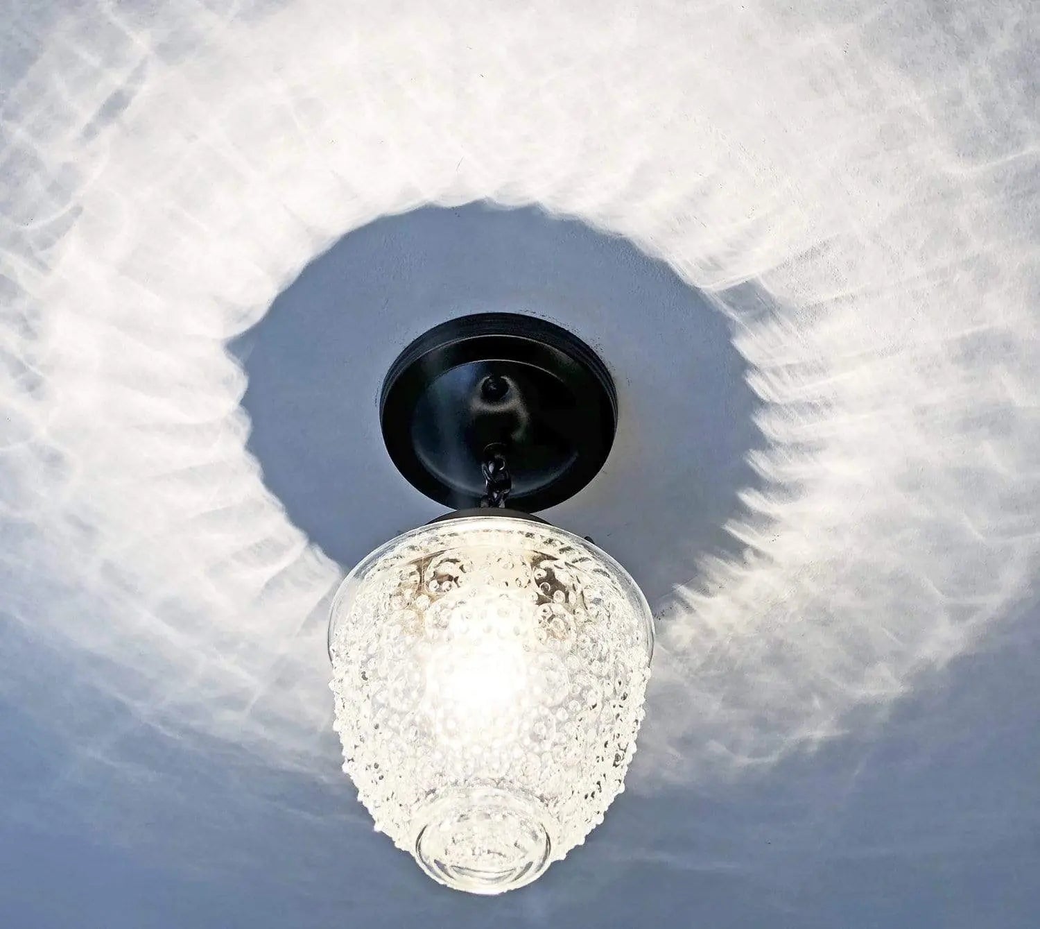Antique Acorn Glass Ceiling Light with Chain 6in