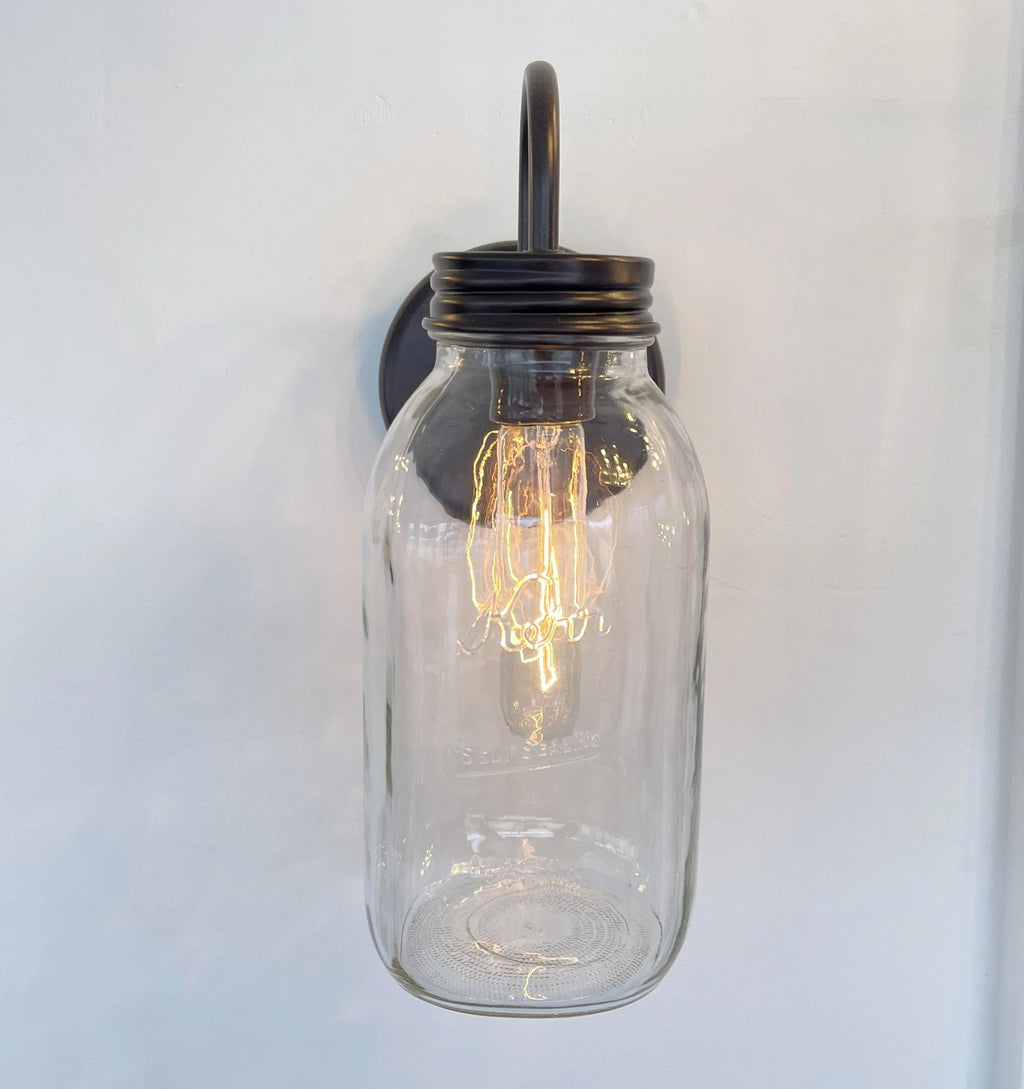 Vintage Kerr Mason Jar Wall Sconce Lighting Fixture