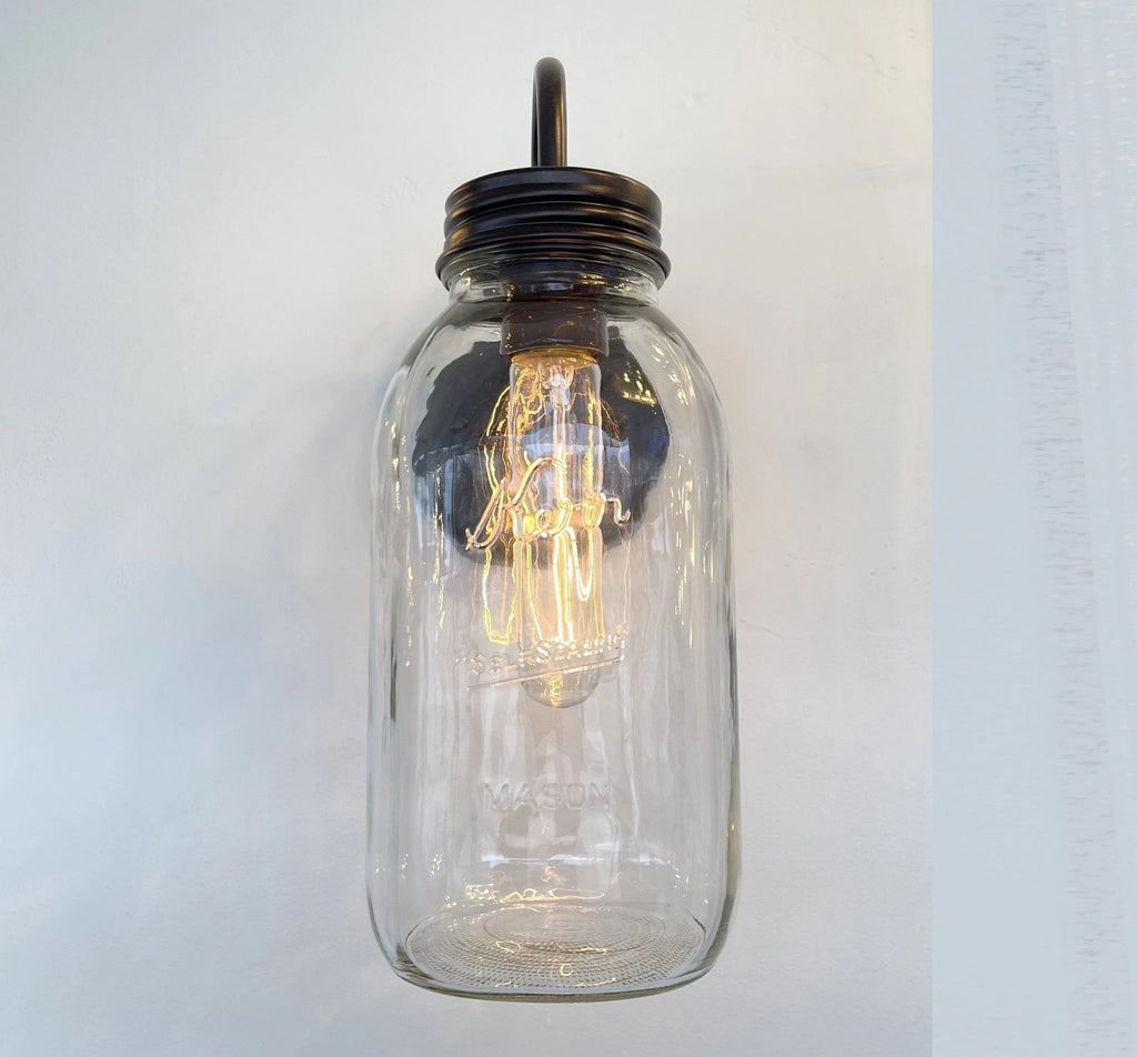 Vintage Kerr Mason Jar Wall Sconce Lighting Fixture