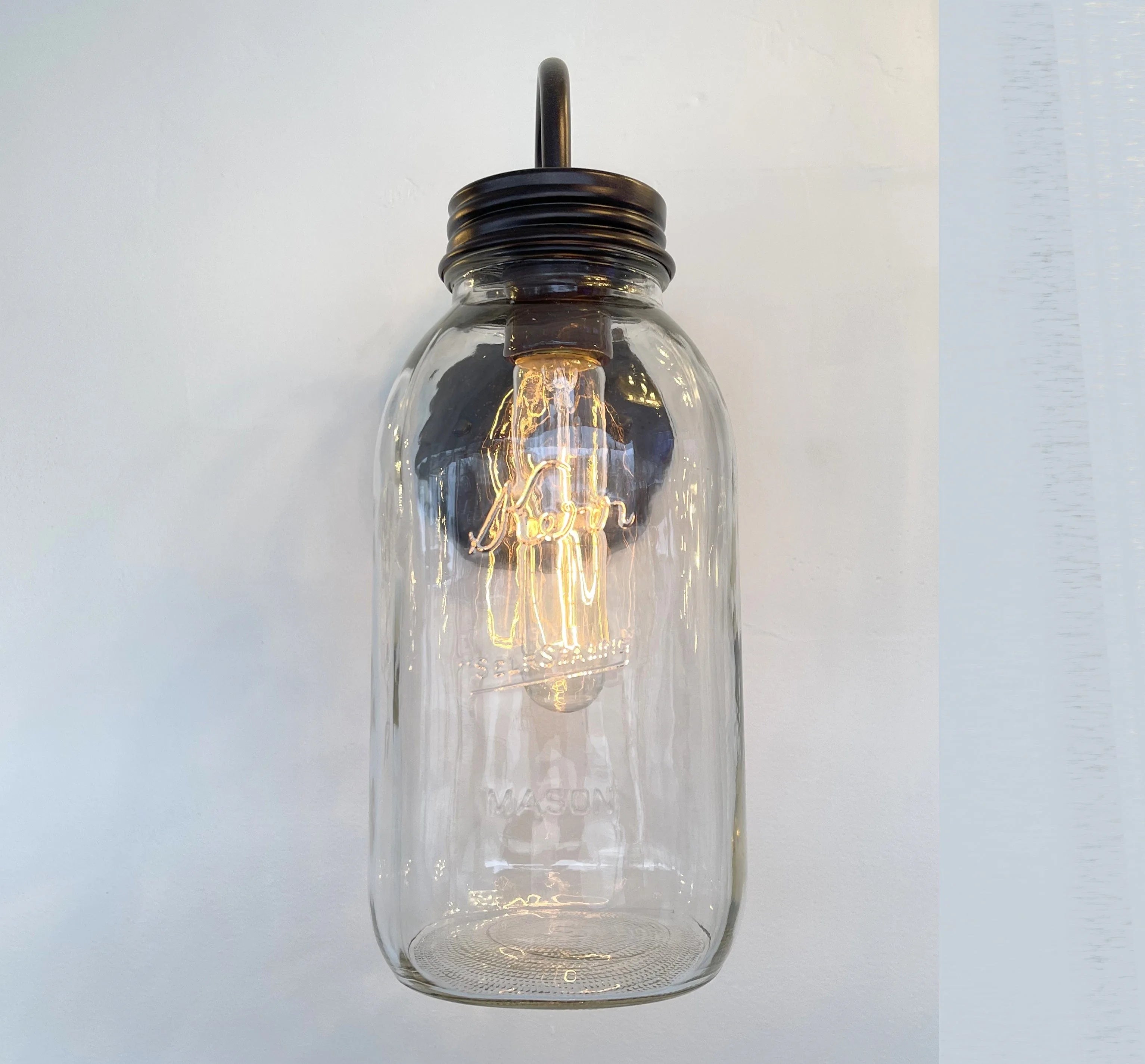 Vintage Kerr Mason Jar Wall Sconce Lighting Fixture