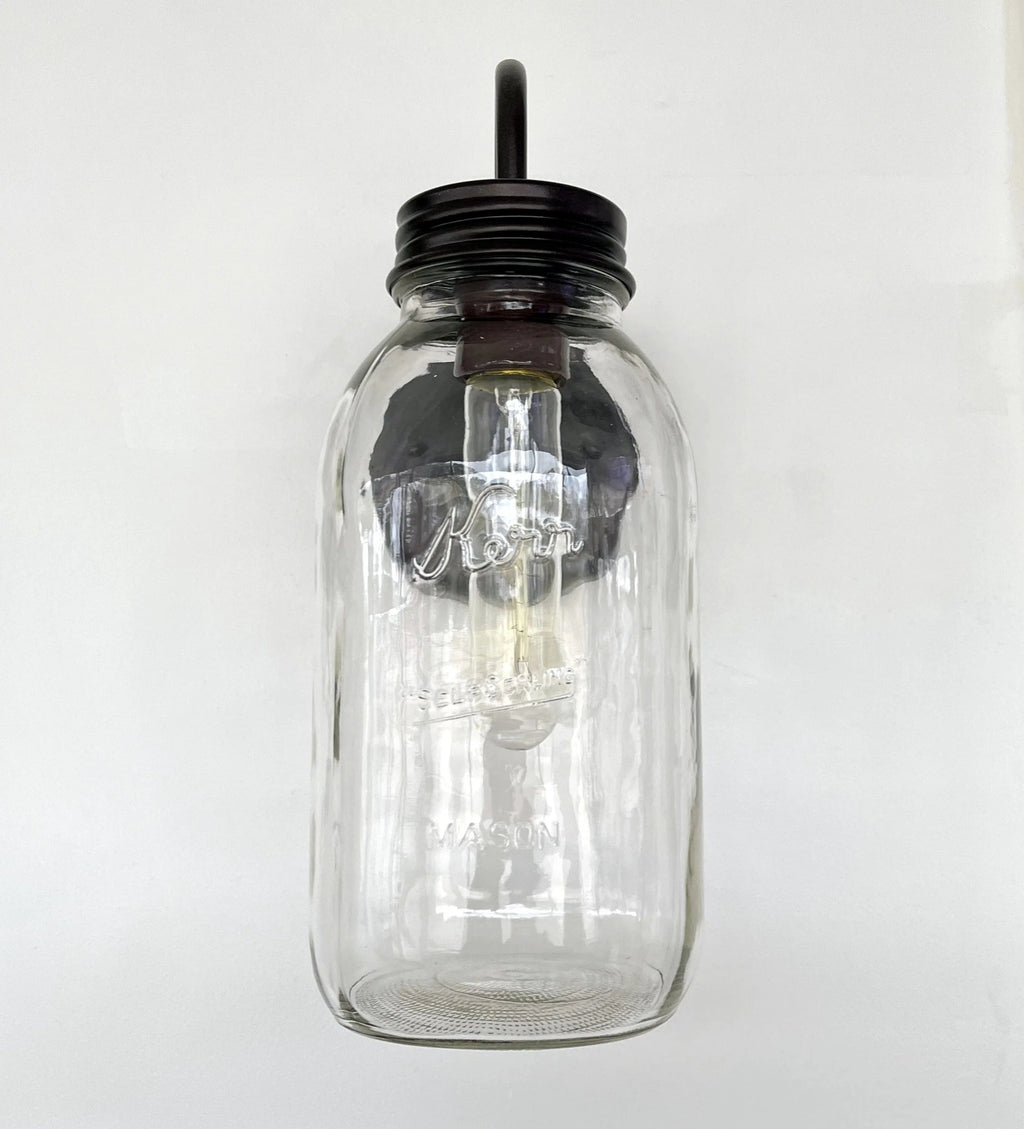 Vintage Kerr Mason Jar Wall Sconce Lighting Fixture