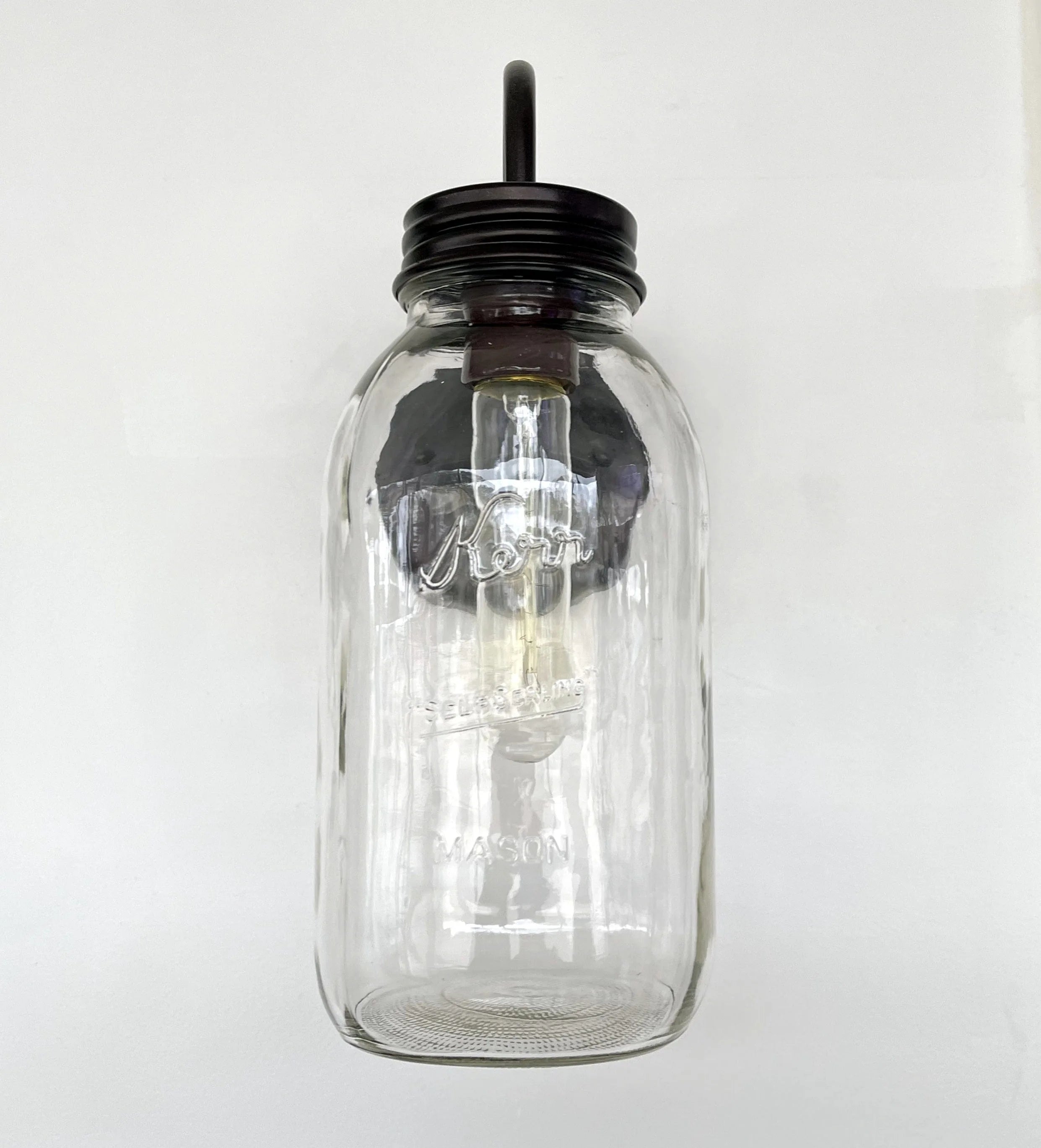 Vintage Kerr Mason Jar Wall Sconce Lighting Fixture