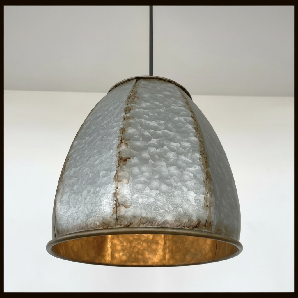 Rustic Octagon Galvanized Dome Industrial Pendant Light Fixture