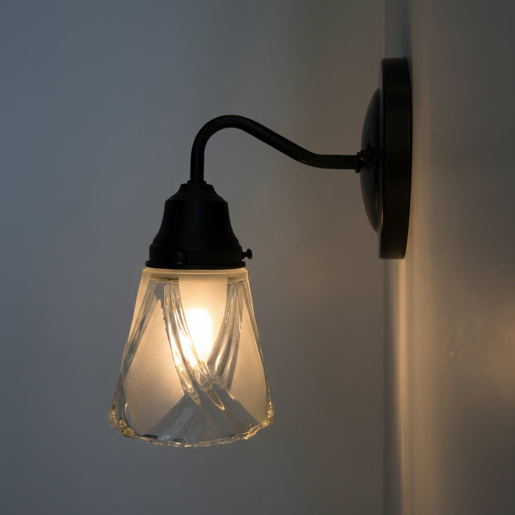 Frost and Clear Crossed Glass Wall Sconce Pendant Light
