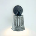 Rustic Galvanized Ribbed Wall Sconce