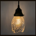 Clear Swirl Ribbed Heavy Vintage Pendant
