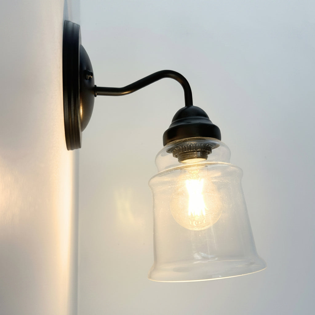 Clear Tiered Bell Wall Sconce