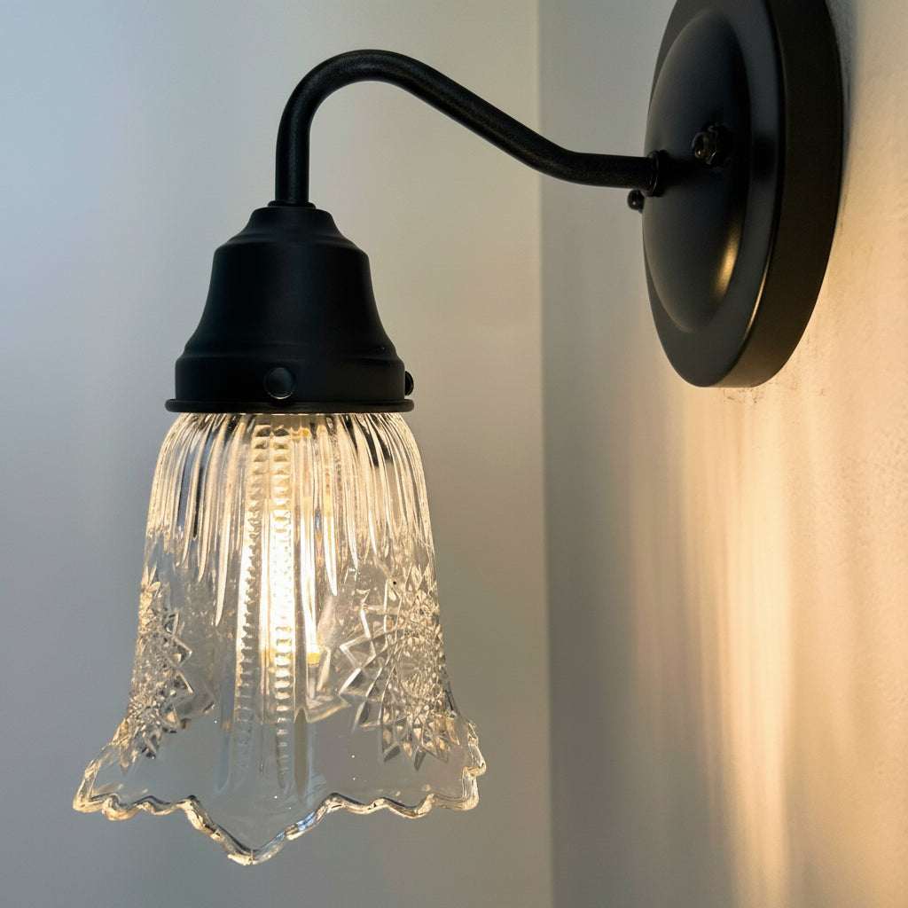 Antique Diamond Floral Flare Wall Sconce Light