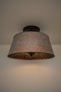 Ornate Copper Farmhouse Ceiling Light 4-Bulb Flush Mount