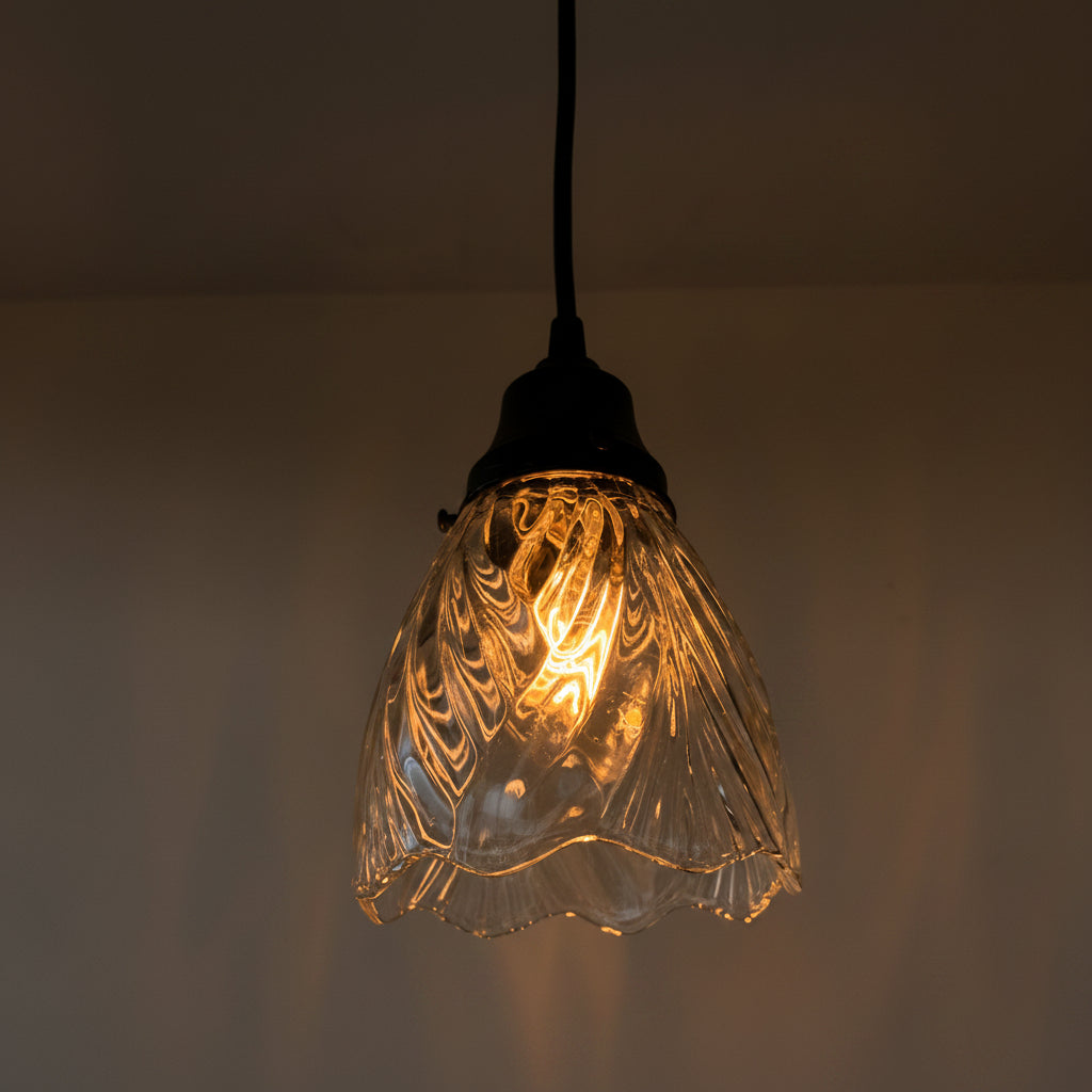 Heavy Pressed Vintage 1960's Pendant or Sconce
