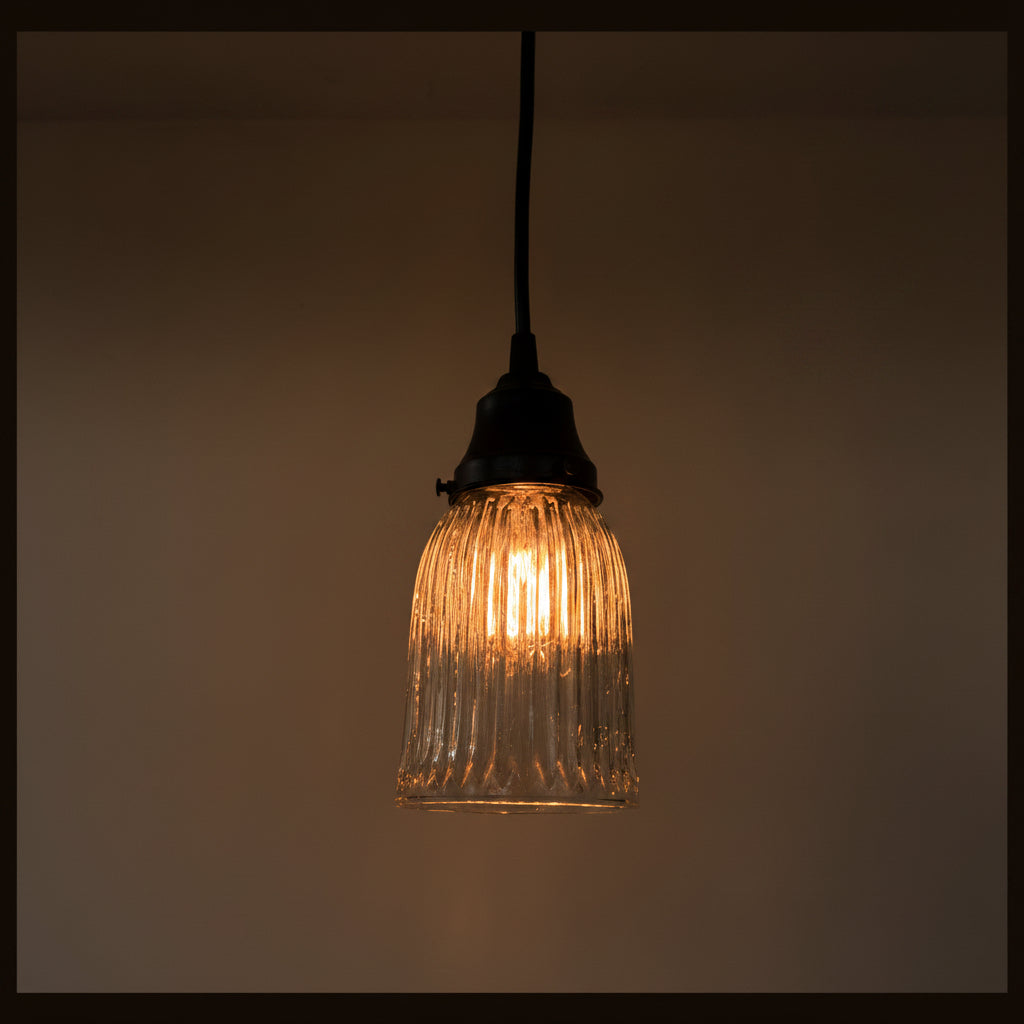 Tall Holophane Antique 1940's Pendant