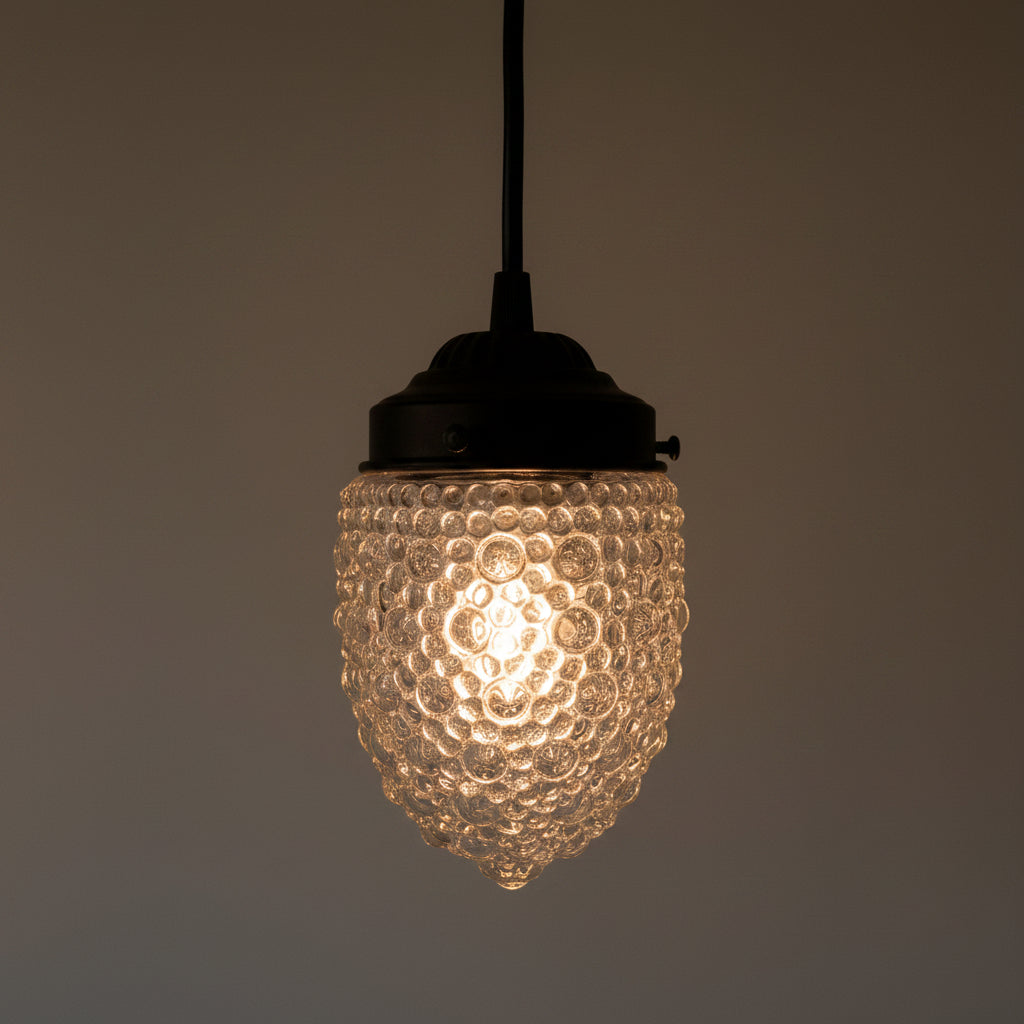 Antique Style Torpedo Tinted Teardrop Hobnail Pendant